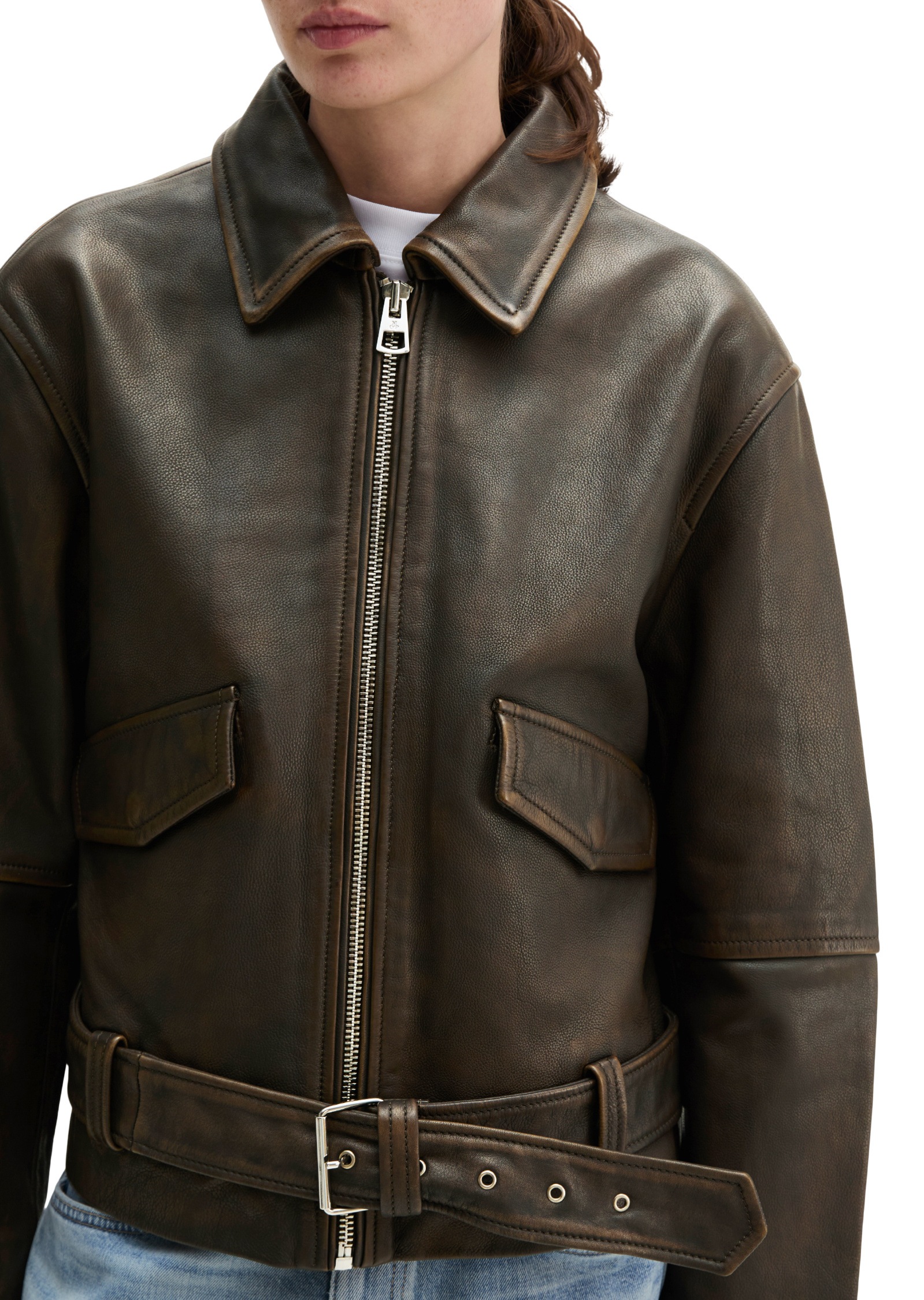 Marc O'Polo Lederjacke »aus softem Lammleder in Vintage-Optik« ohne Kapuze
