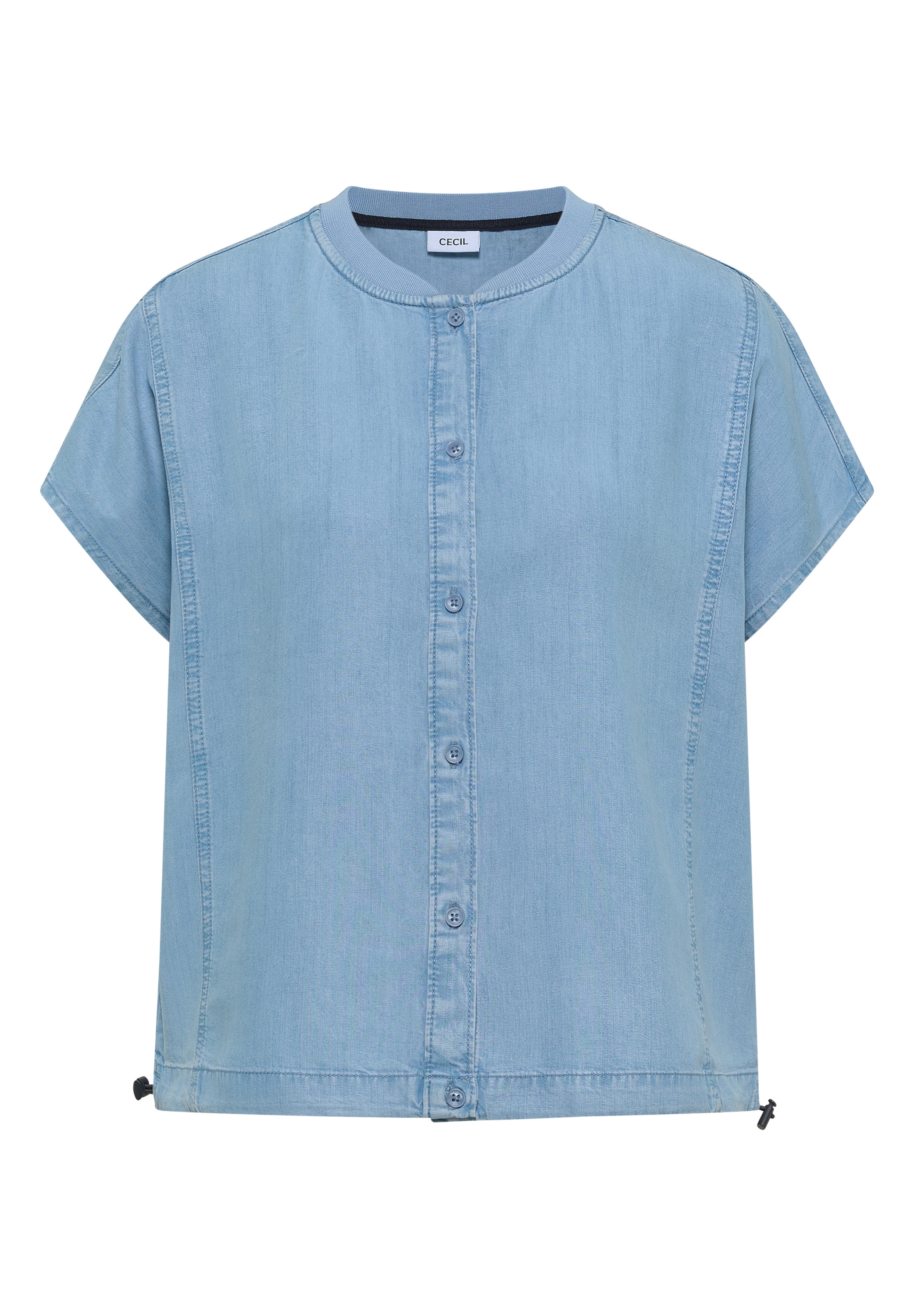 Cecil Kurzarmbluse in Denim-Optik