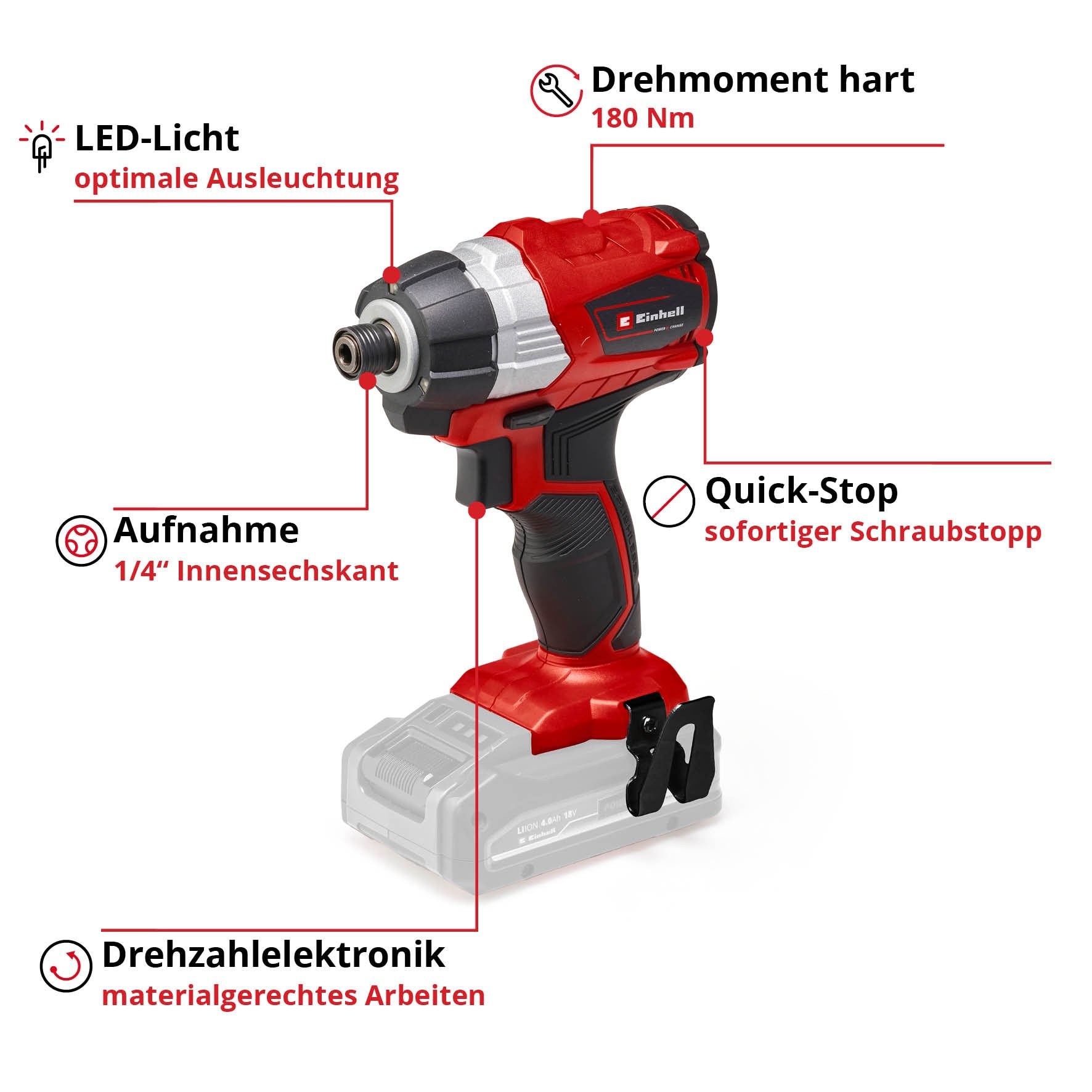 Einhell Akku-Schlagbohrschrauber »TP-CI 18 Li Brushless Solo«, Power X-Change, ohne Akku und Ladegerät