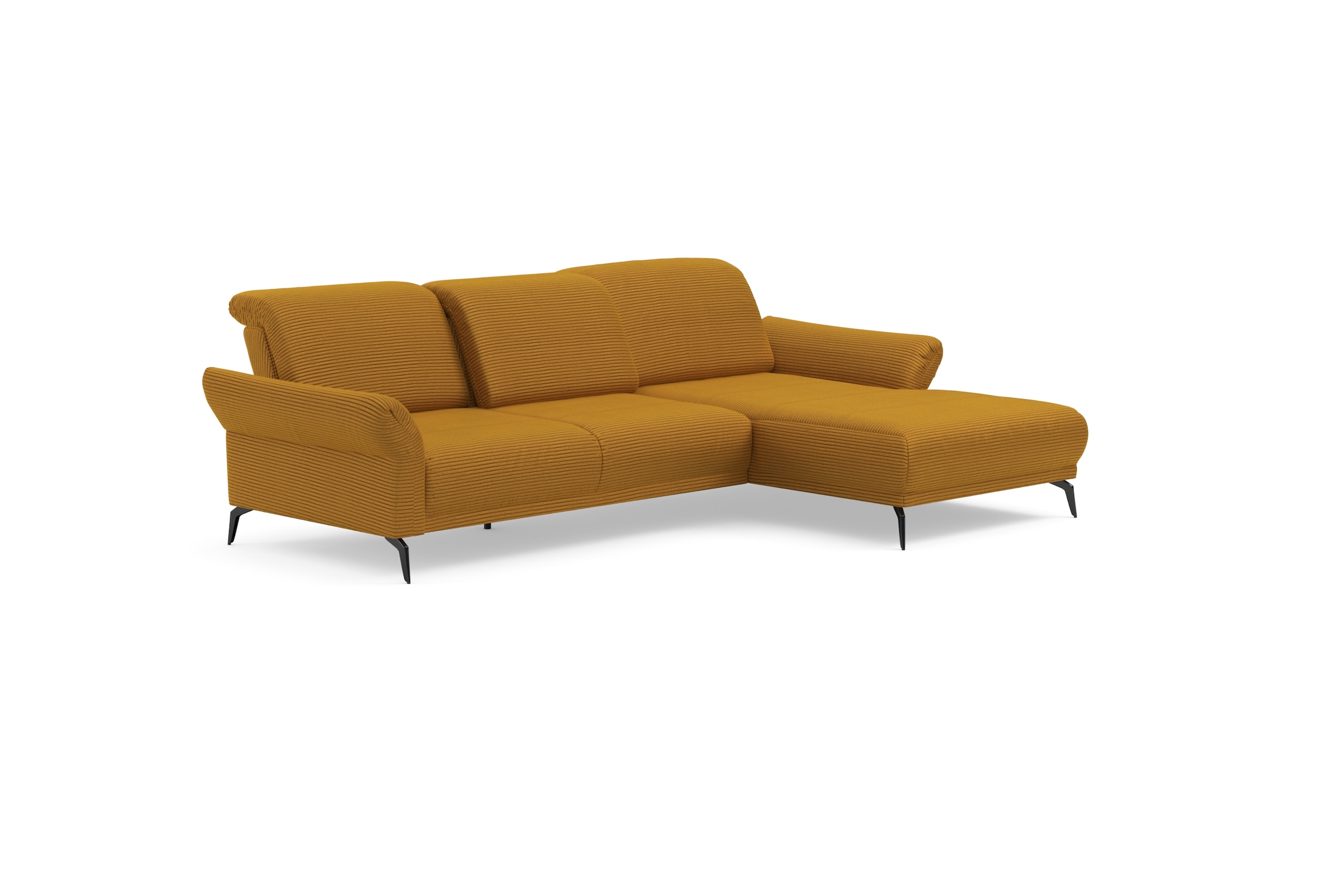 INOSIGN Ecksofa »Coco L-Form«, Sitztiefen-, Arm- und Kopfteilverstellung, Cord-Bezug, Fußhöhe 15 cm