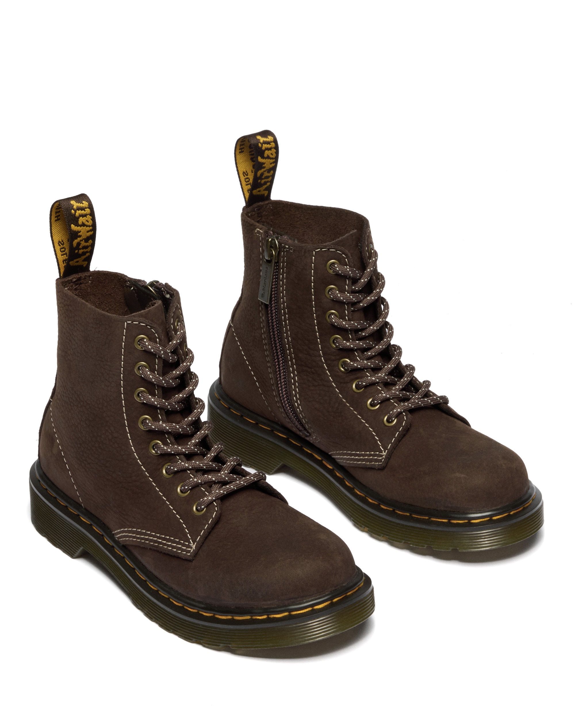 DR. MARTENS Schnürstiefel "8 Eye Boot ROMARIO" Kinderschuh, Freizeitstiefel mit zusätzlichem Innenreißverschluss