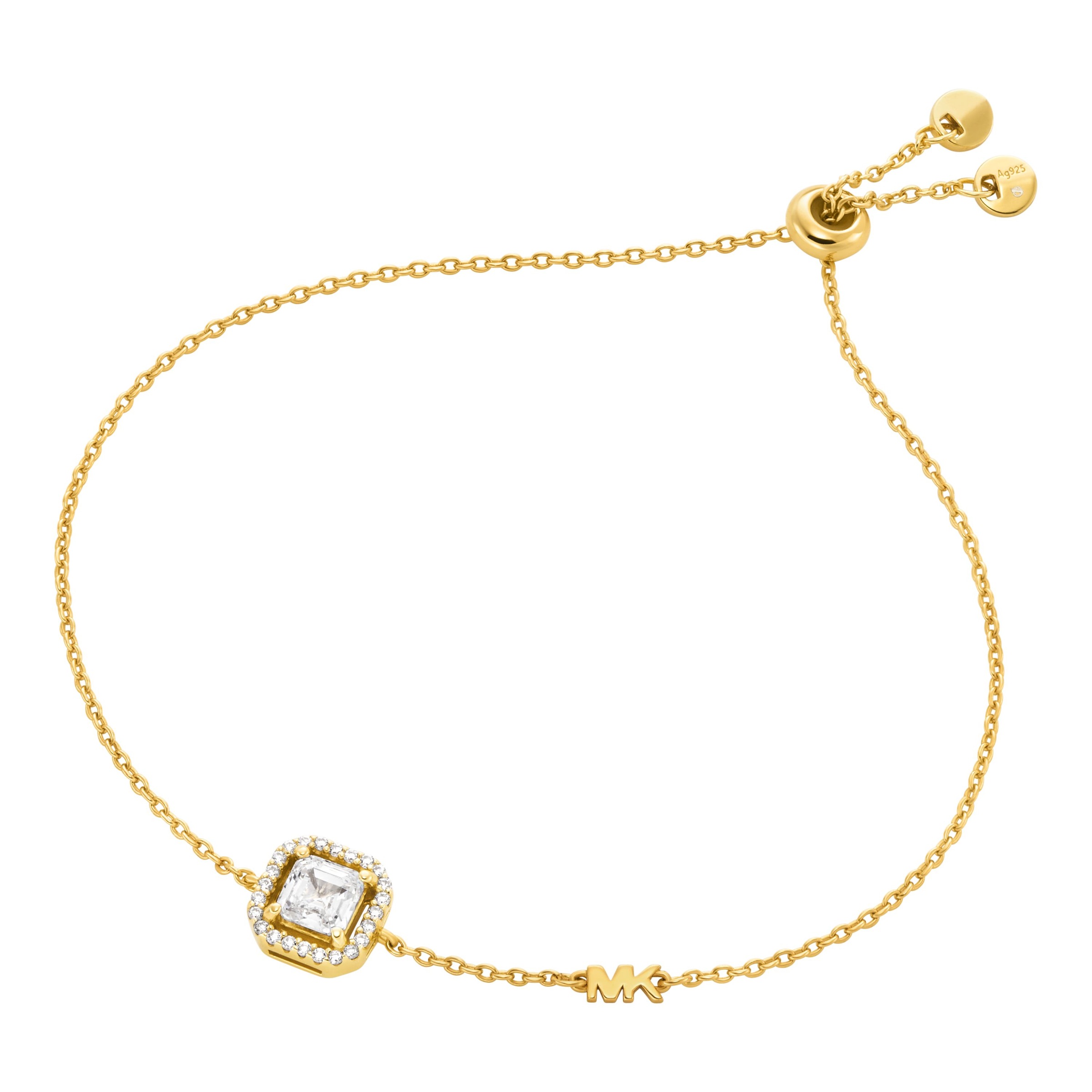 Armband MICHAEL KORS "Schmuck Geschenk Silber 925 PREMIUM", gelbgoldfarben, kristallweiß, kristallweiß, Armbänder, Damen, 21,6cm, Silber 925 (Sterlingsilber), Armband, mit Zirkonia (synth.) 2