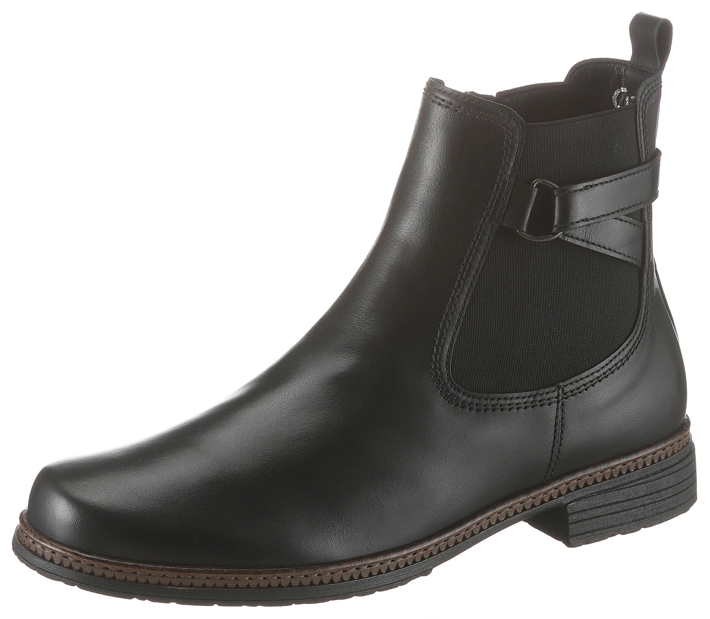 Chelseaboots, Blockabsatz, Stiefelette, Businessmode mit pinkem Stretcheinsatz