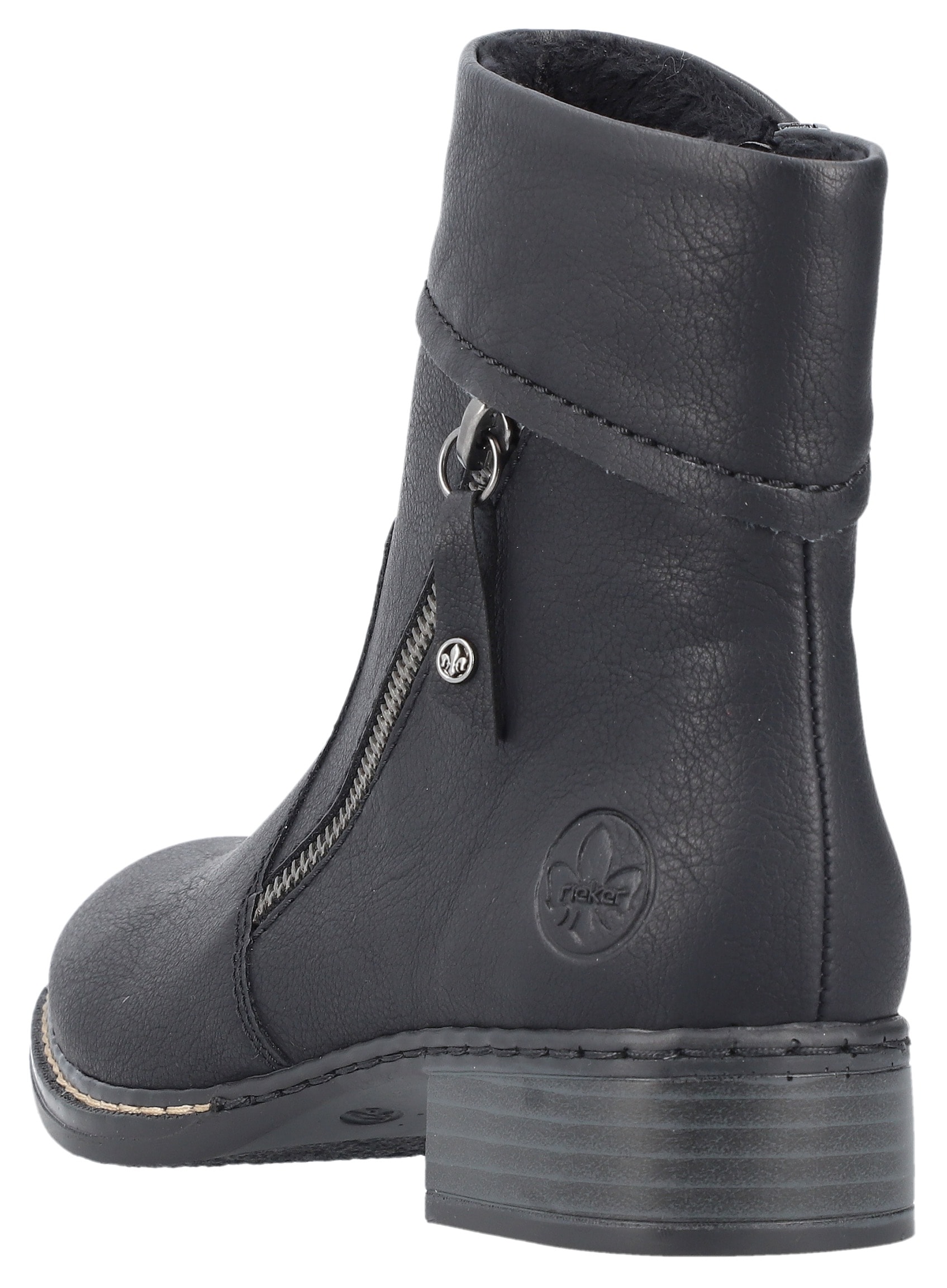 Rieker Stiefelette, Boots, Ankleboots, Blockabsatz, mit praktischem Innenreißverschluss