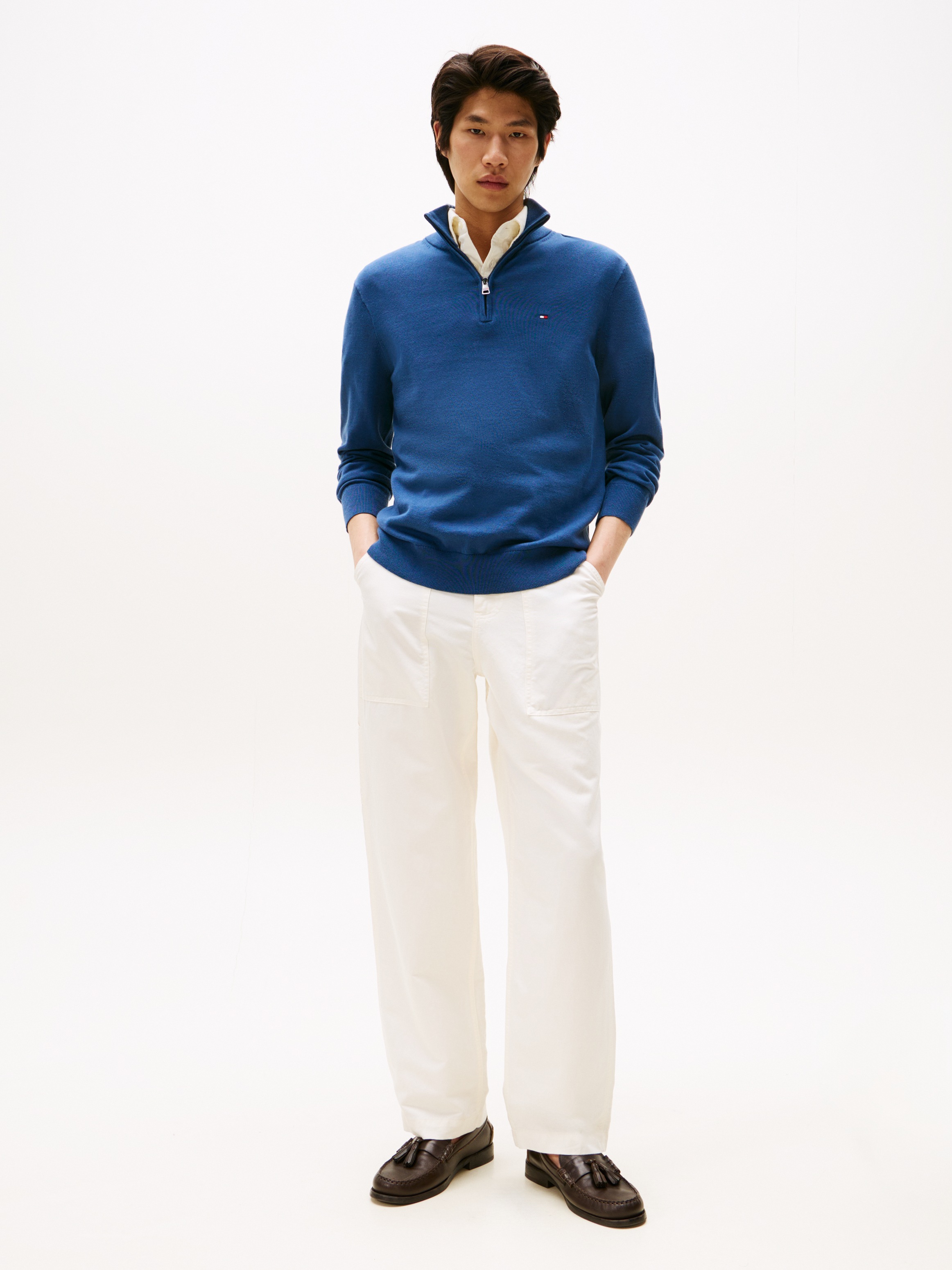 Tommy Hilfiger "ESSENTIAL COTTON ZIP MOCK" günstig online kaufen