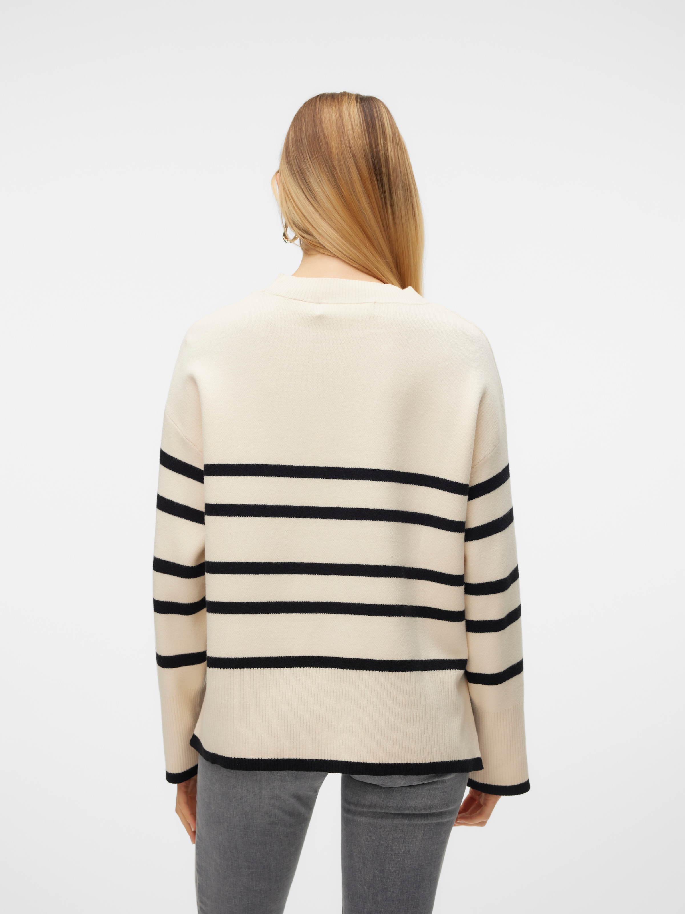 Vero Moda Rundhalspullover »VMSABA LS O-NECK STRIPE PULLOVER GA NOOS« mit Streifenmuster