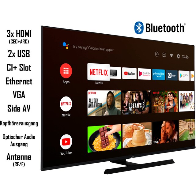 JVC LED-Fernseher »LT-50VAQ6155«, 126 cm/50 Zoll, 4K Ultra HD, Android TV,  HDR Dolby Vision, Triple-Tuner,Google Play Store,Bluetooth | BAUR