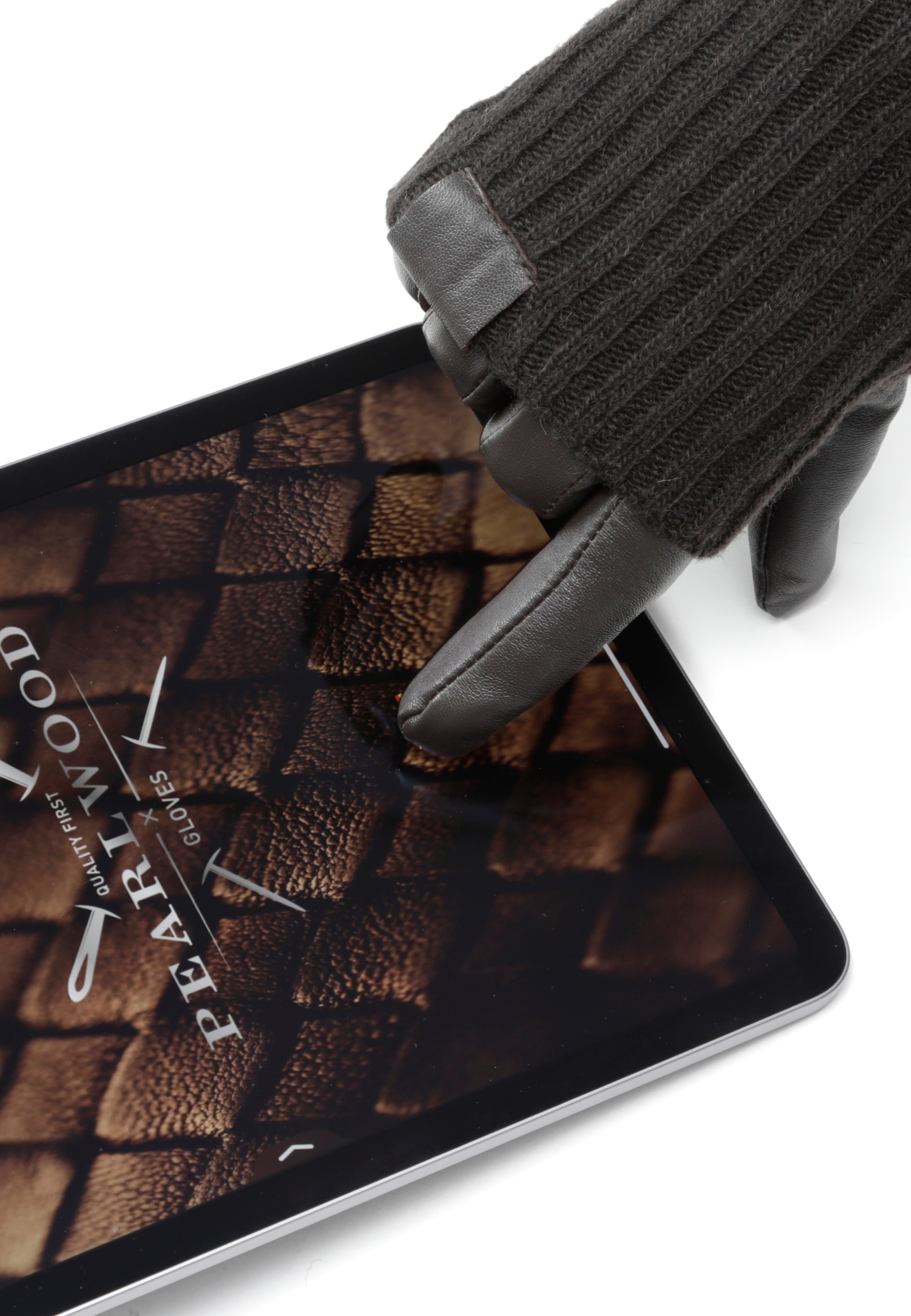 Thumbnail - PEARLWOOD Lederhandschuhe "ROMY" 1 Paar, Fleecefutter, als Lang-oder Kurzhandschuh zu tragen, Strickbündchen