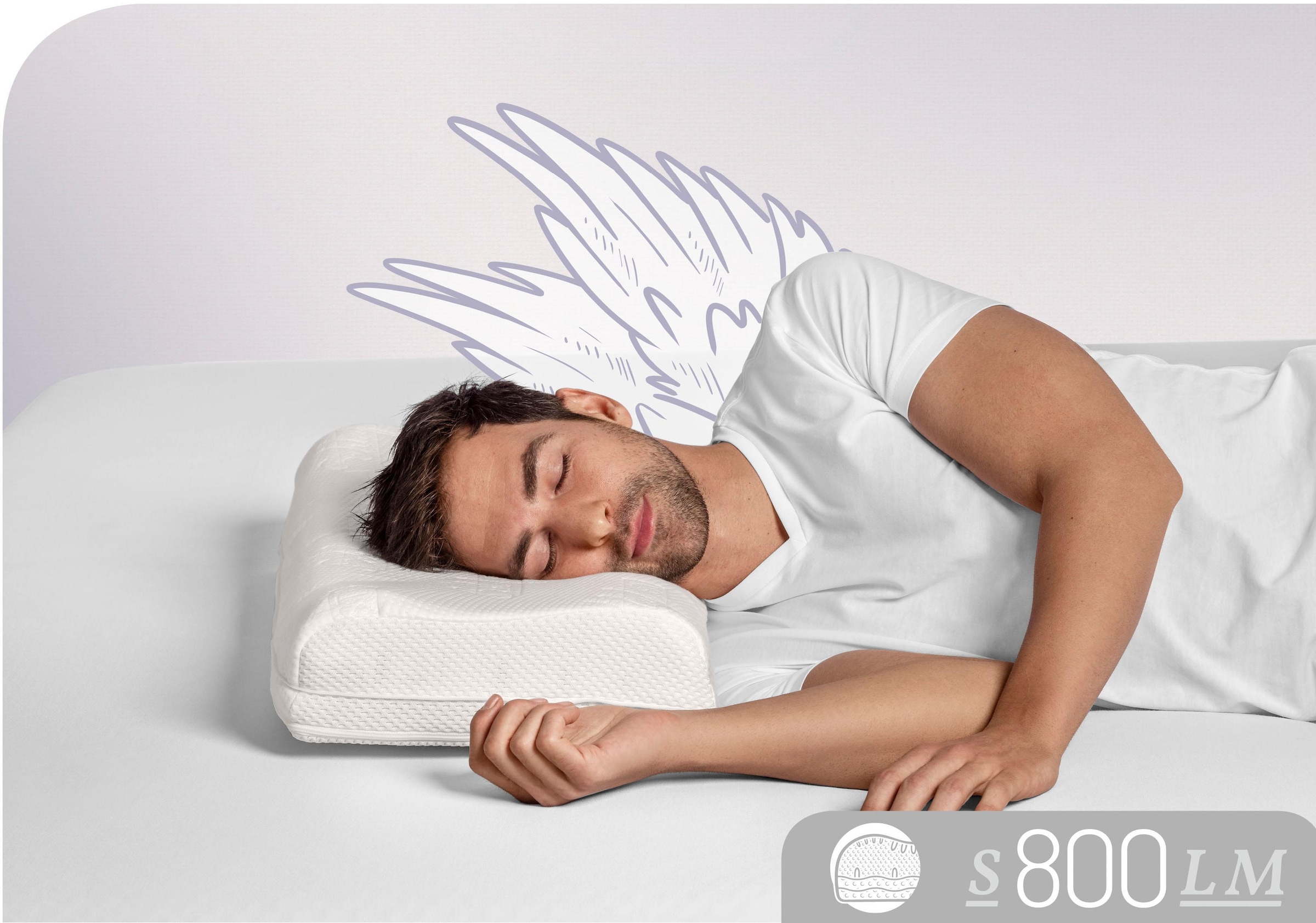 Schlafstil Nackenstützkissen »S800 LM«, Füllung: Talalay Natur Latex Medium, Bezug: 100% Baumwolle, (1 St.), Aktiv stützend
