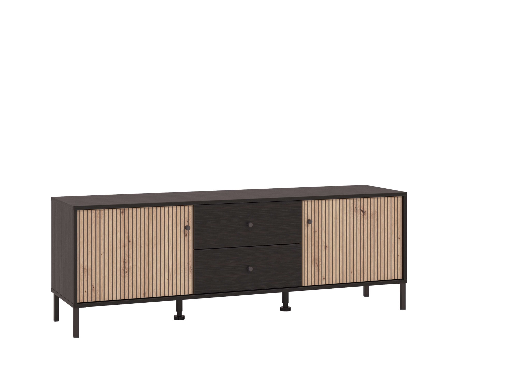 INOSIGN Lowboard »Correze, TV-Lowboard, TV-Schrank, TV-Ständer, Breite 157 cm«, Kommode mit 4 geschlossenen Fächern, mit 2 Türen, Holzoptik
