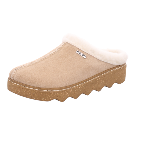 Rohde Pantoffel "Foggia-D" Hausschuh, Clog mit herausnehmbarer Innensohle aus Lammwolle