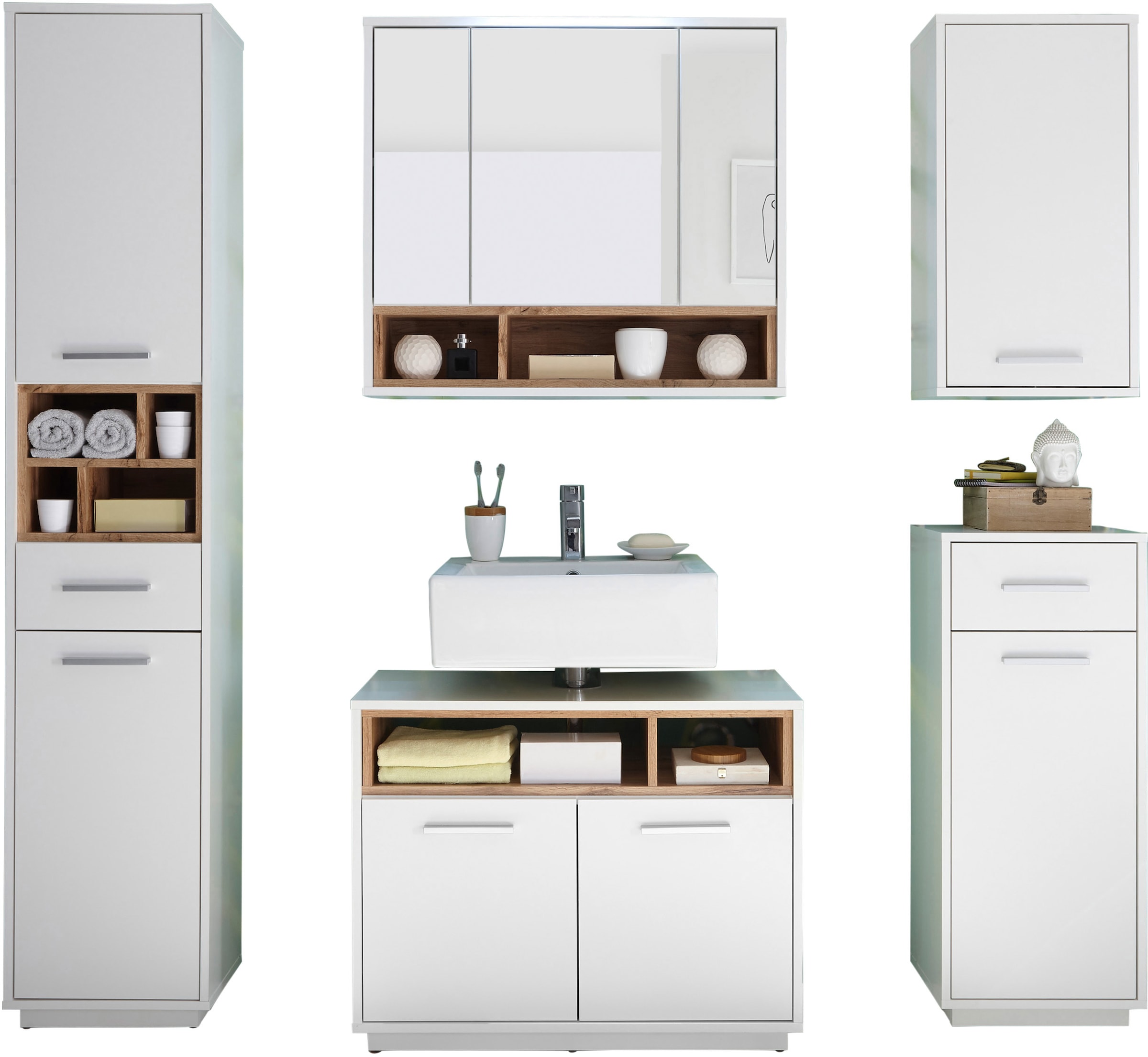 BASIC by Balculina Badmöbel-Set "Mila, Badezimmerset BxHxT 156x191x40 cm" 5 günstig online kaufen