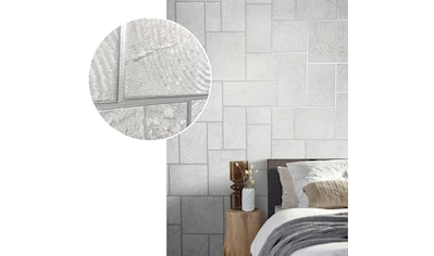 living walls Vliestapete »My Home My Spa«, geometrisch-Fischgratmuster-Motiv,  Tapete Geometrisch online bestellen | BAUR