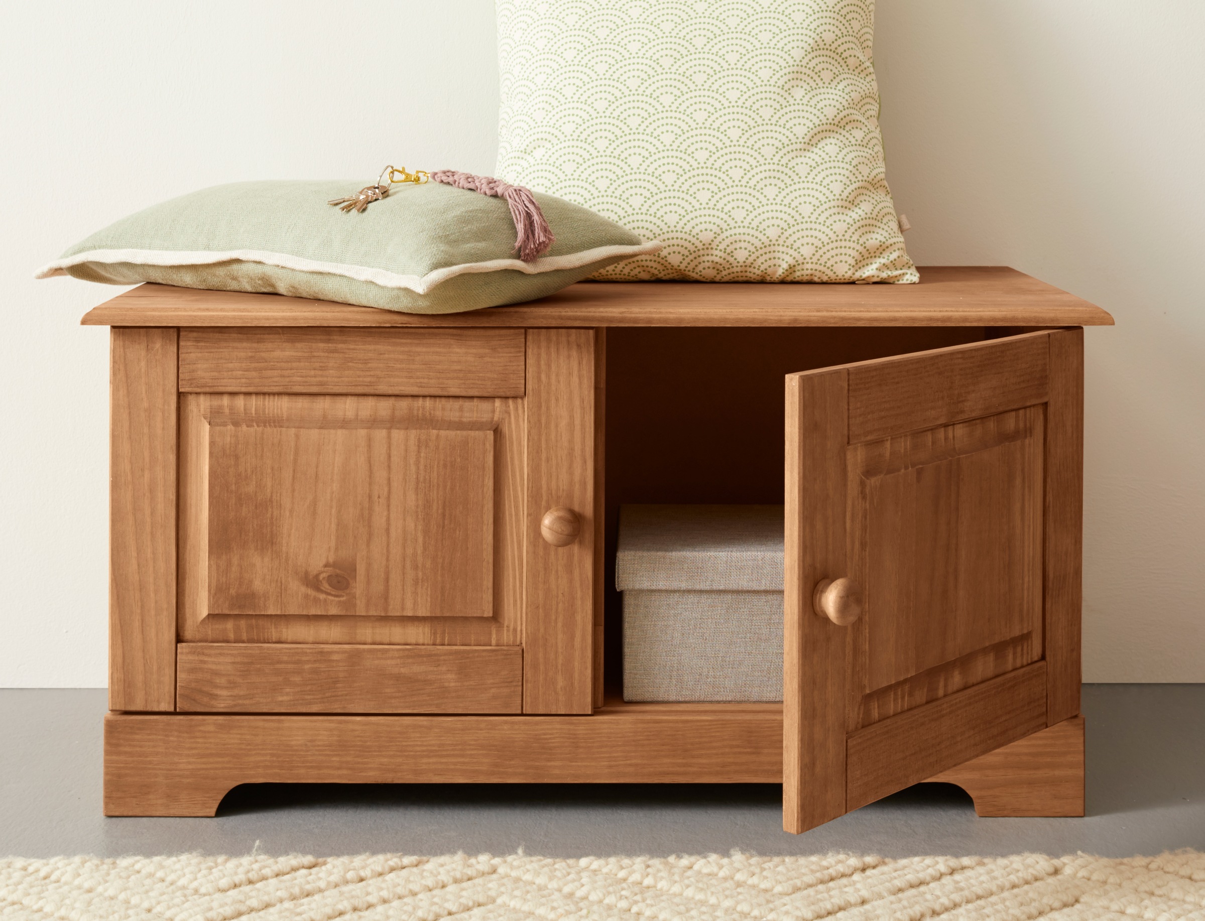 Home affaire Sitzbank Lisa, mit Stauraum und 2 Drehtüren, Breite 90 cm günstig online kaufen