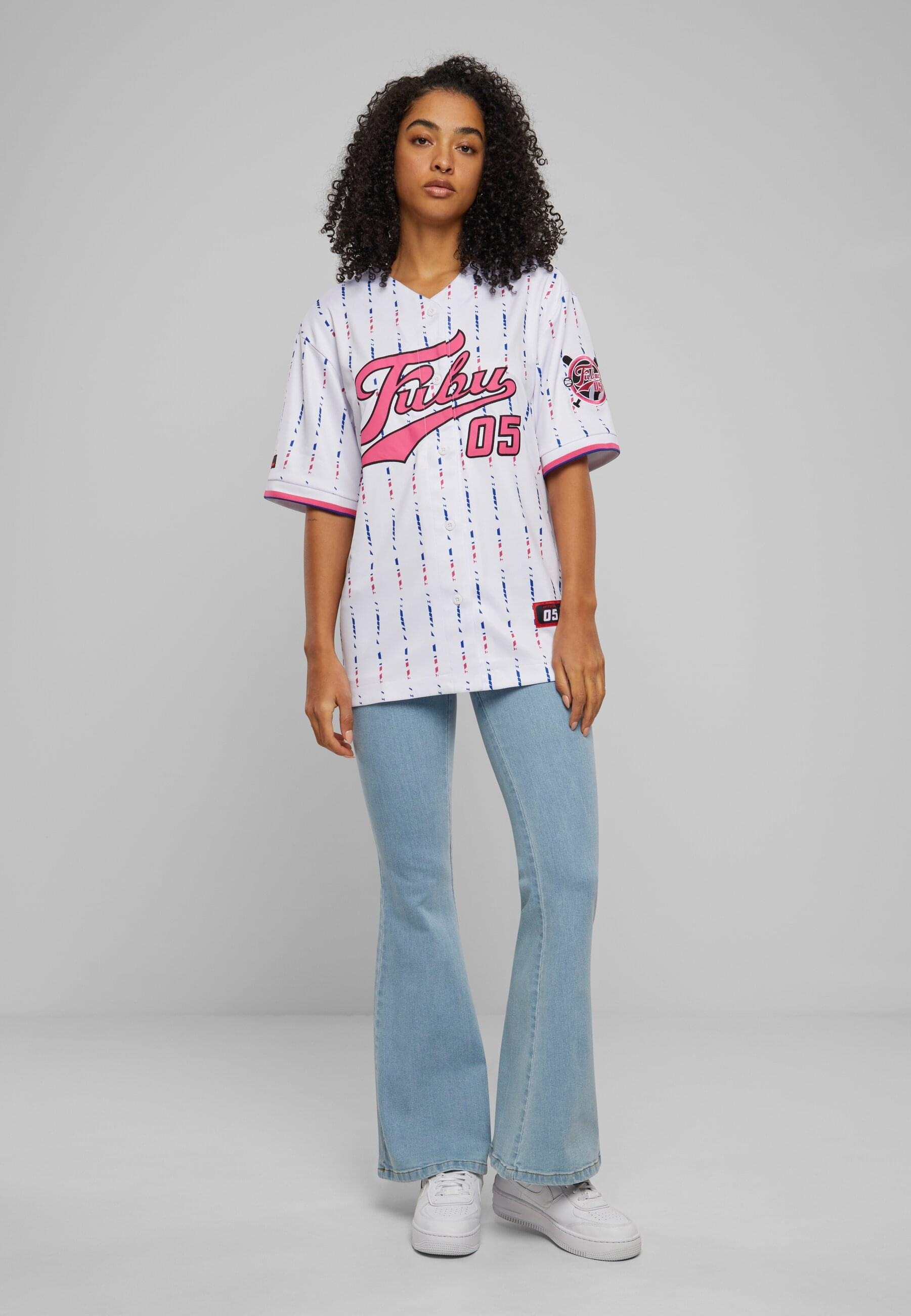 Fubu T-Shirt »Fubu Damen FW222-021-1 FUBU Varsity Stripe Baseball Jersey« 1 Stk. tlg.