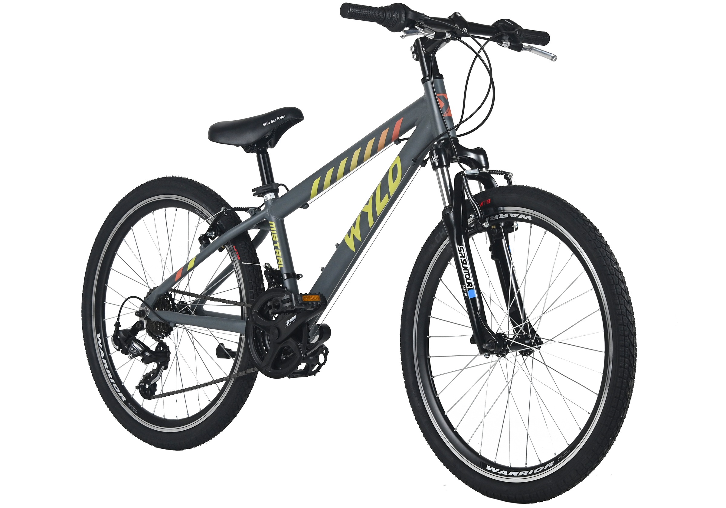 WYLD Kinderfahrrad »Mistral Grau 18 Gänge RH 32 cm - Ab 8 Jahre« 18 Gang Kettenschaltung