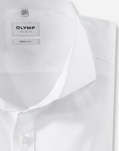 Businesshemd OLYMP "Level Five body fit", Herren, Gr. 38, N-Gr, weiß, Web, Obermaterial: 97% Baumwolle, 3% Elastolefin, Hemden 3