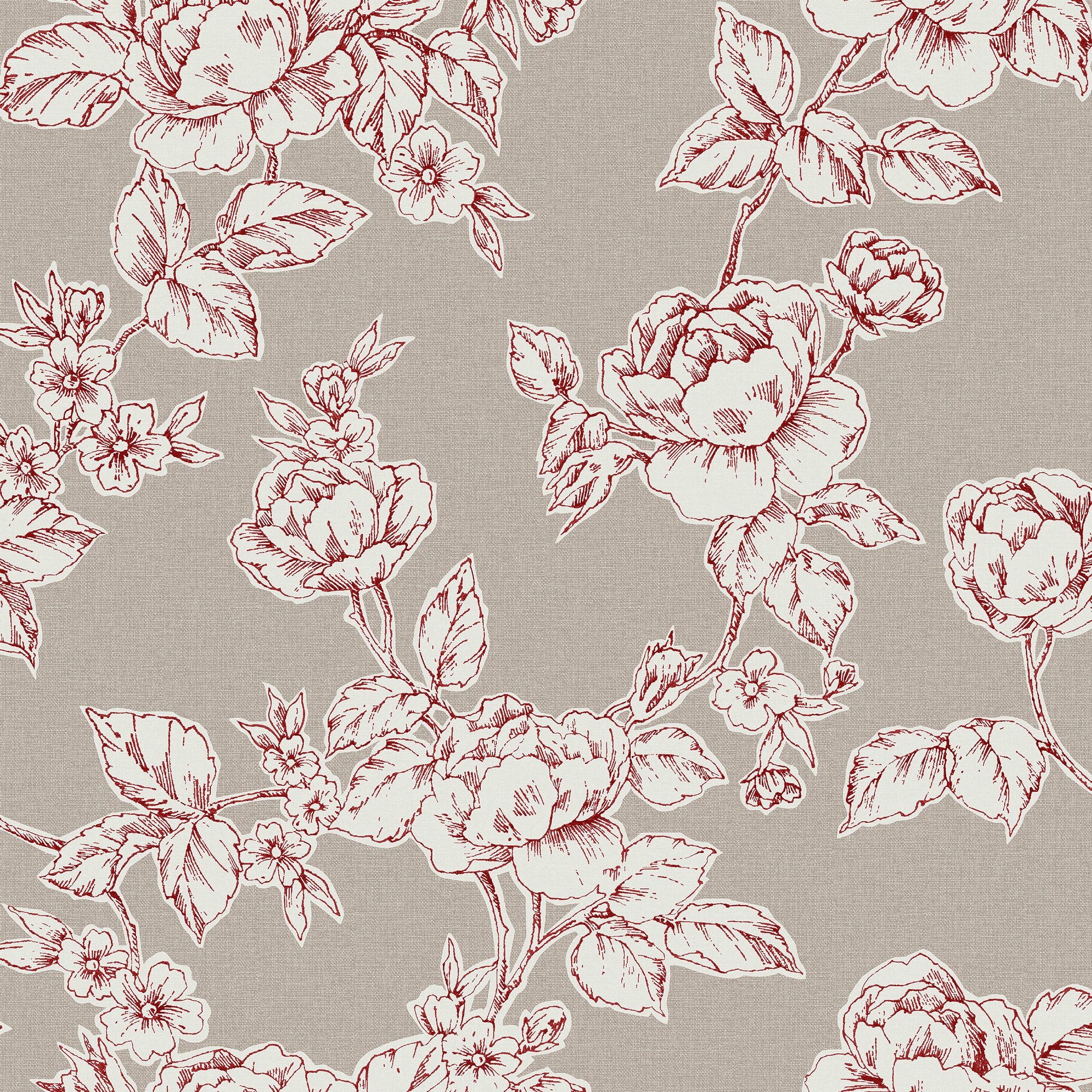 LAURA ASHLEY Vliestapete »Pollington Roses Dove«, geblümt, 10mx52cm (ca. 5m2)
