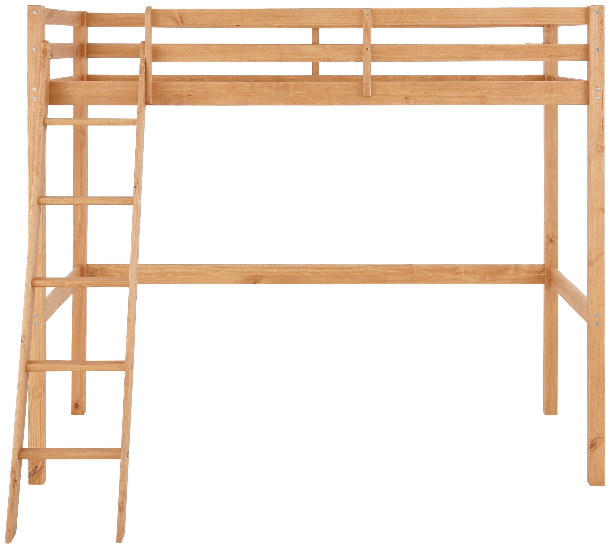 Lüttenhütt Kinderbett "Alpi, Hochbett, Stellfläche unter dem Bett" Kiefernh günstig online kaufen