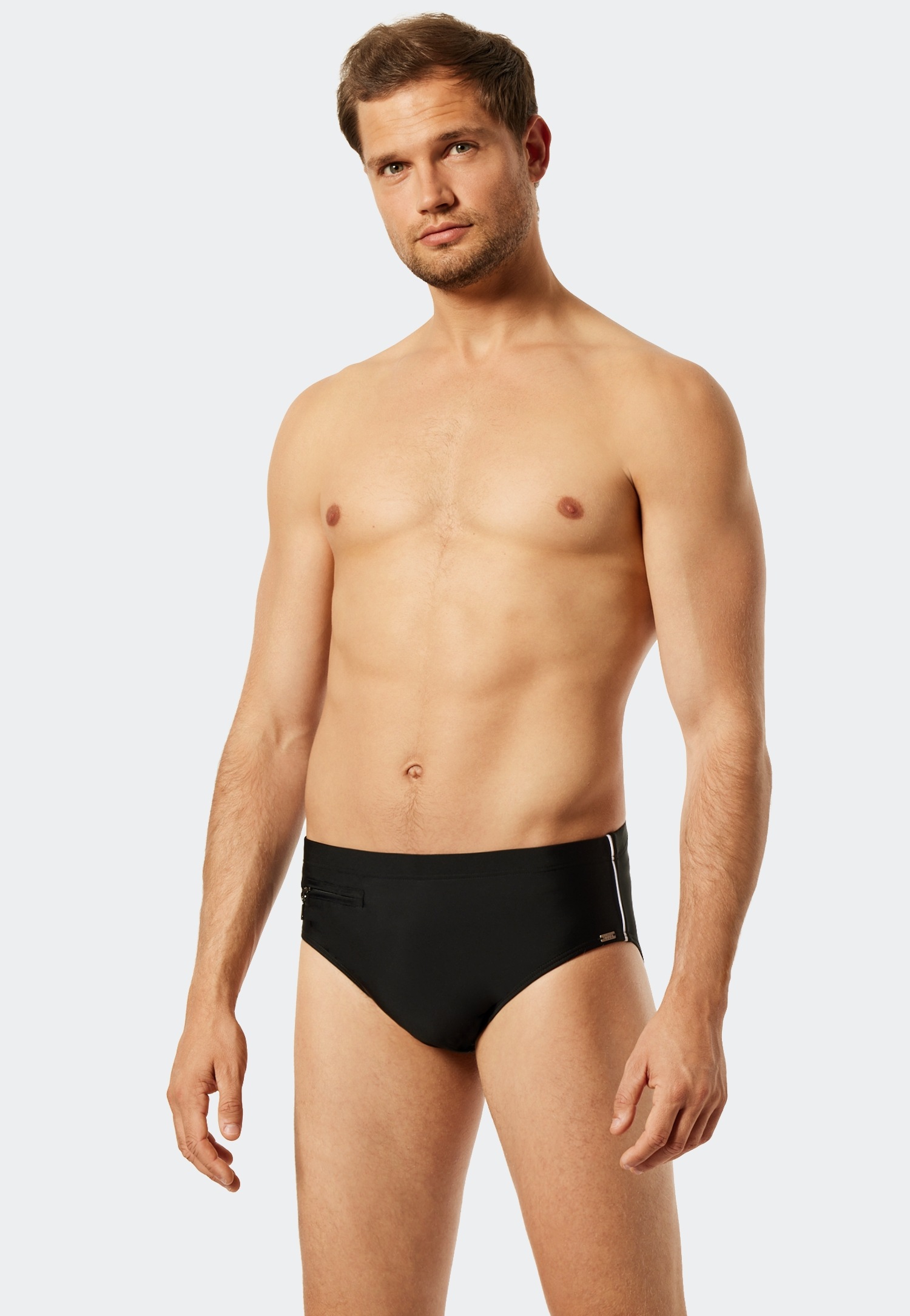 Thumbnail - Schiesser Badeslip ""Nautical Casual"", mit extra flacher Reißverschlusstasche