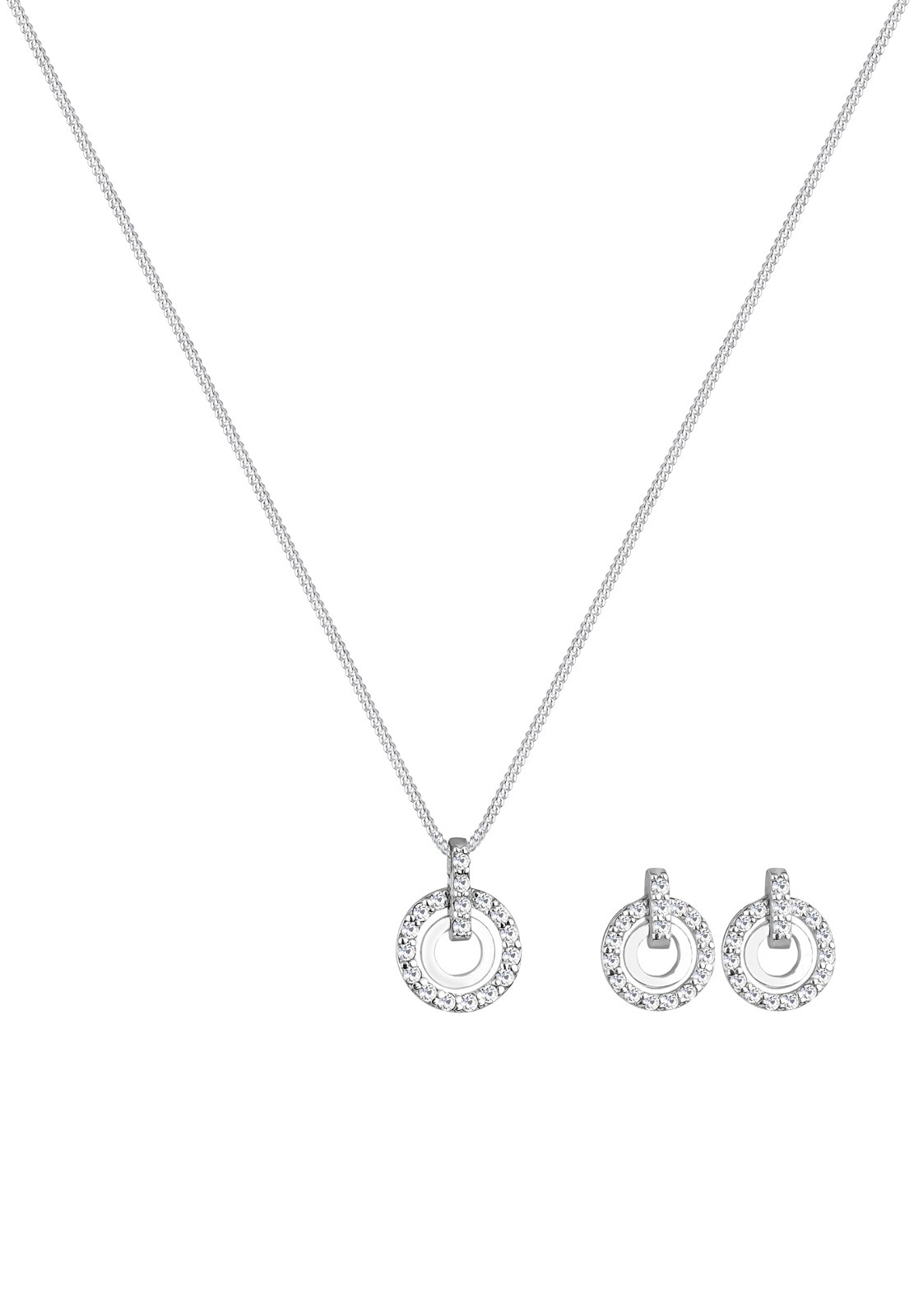 Elli Schmuckset »925 Sterling Silber Kreis Kristalle«