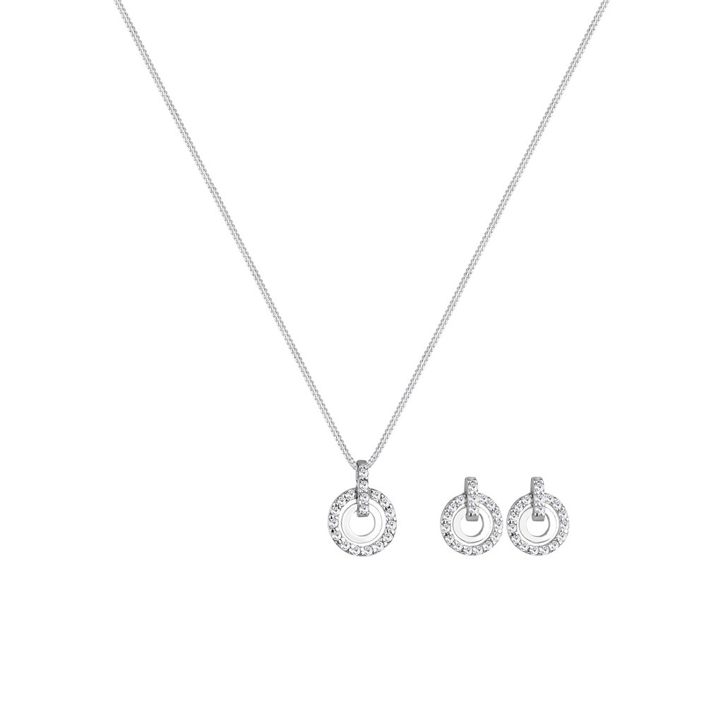 Elli Schmuckset »925 Sterling Silber Kreis Kristalle«