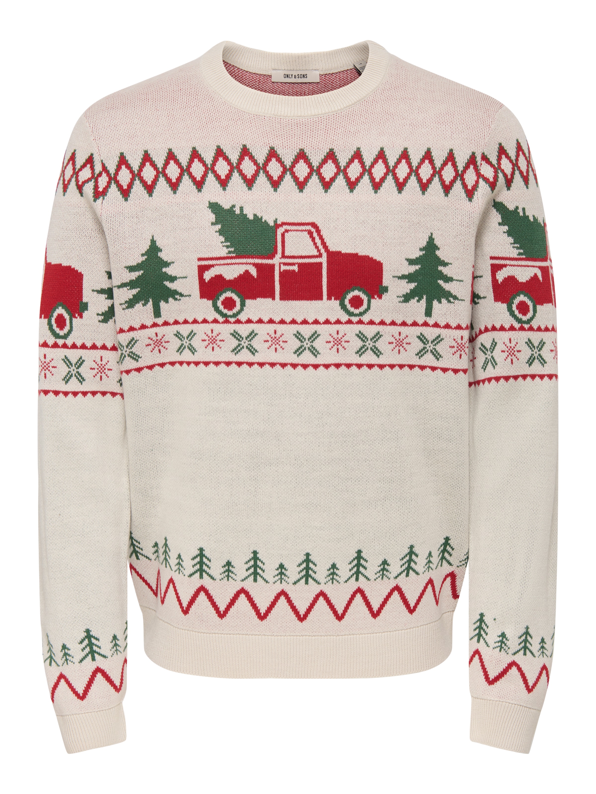 ONLY & SONS Rundhalspullover »ONSX-MAS 1 CREW REG« Weihnachten, Kunstfaser, regular fit