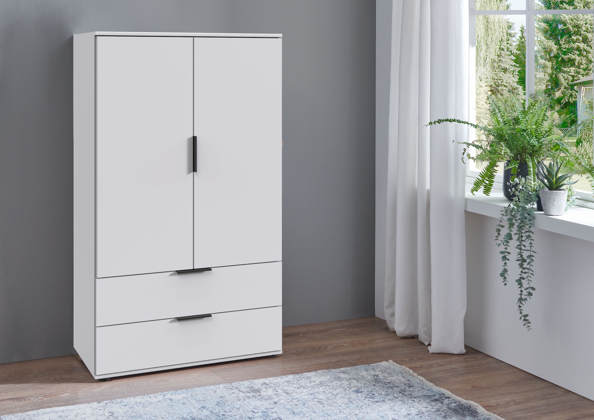 Wäscheschrank »Easy Plus Kleiderschrank Garderobe 2 Schubladen, 81 oder 130cm breit«,...