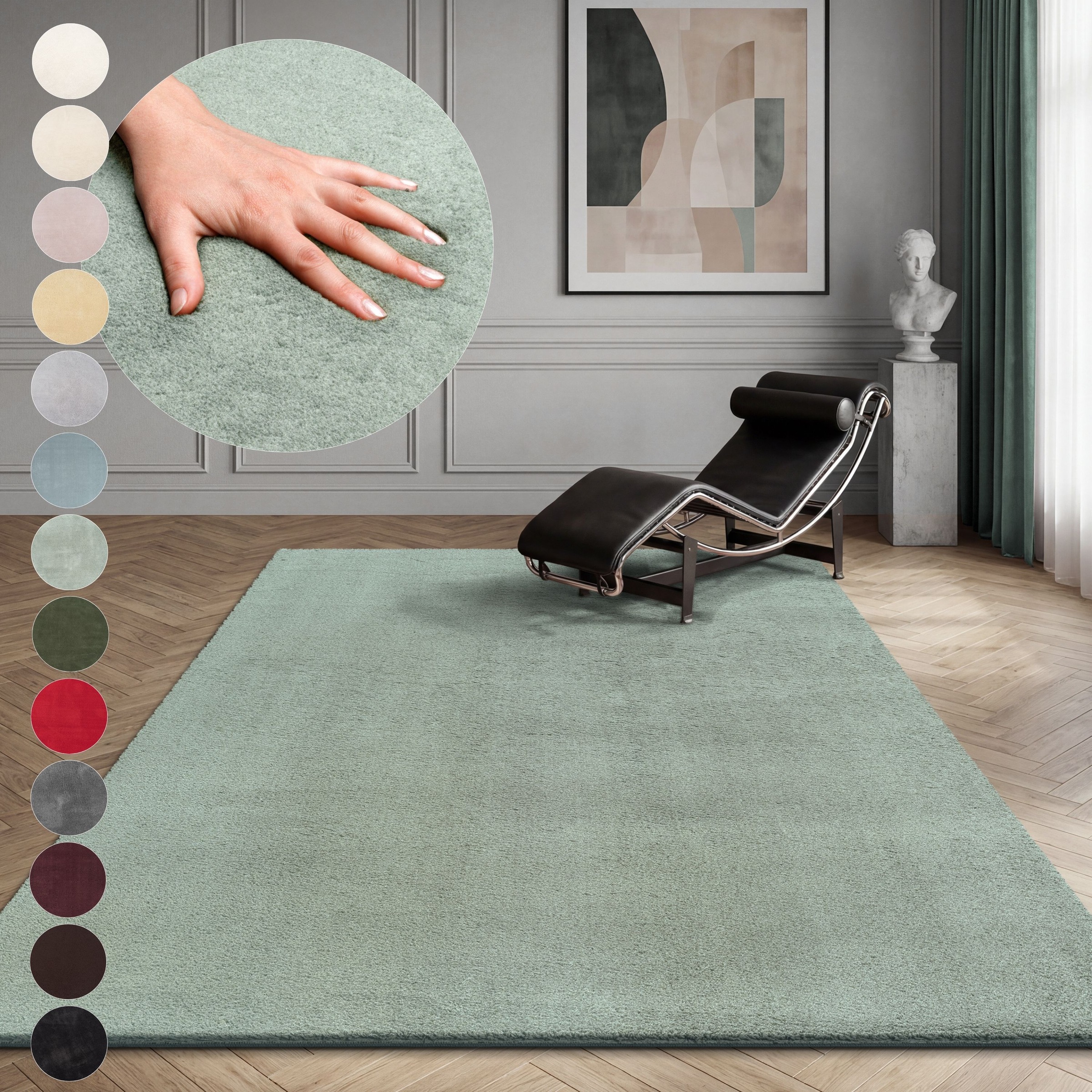 OTTO home Teppich "Arabell, Kunstfellteppich, Felloptik, waschbar," rechteckig 16 mm Höhe flauschig, kuschelig, Anti-Rutsch-Unterseite, Wohnzimmer, Schlafzimmer