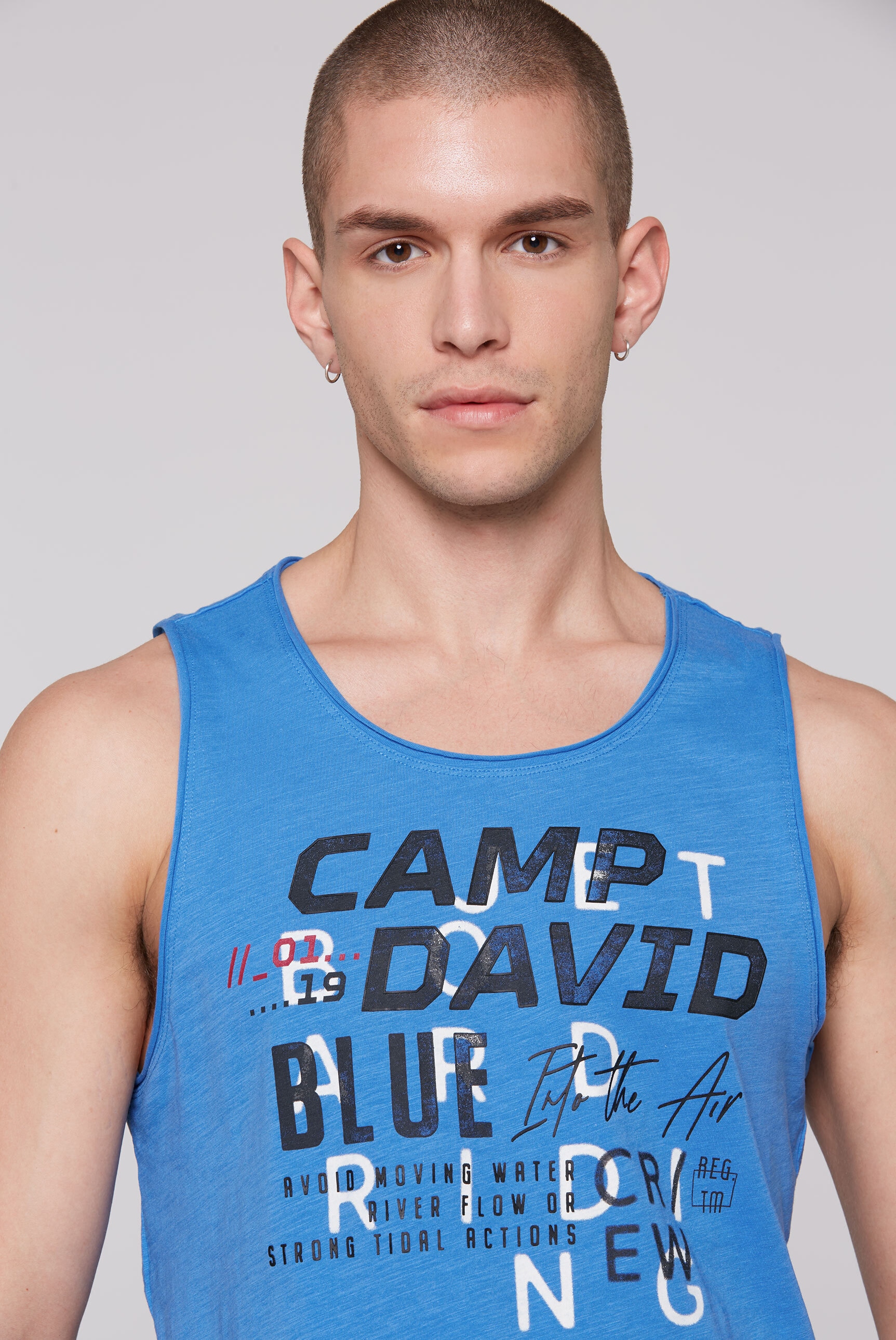 CAMP DAVID Tanktop, mit offenen Kanten an den Ausschnitten