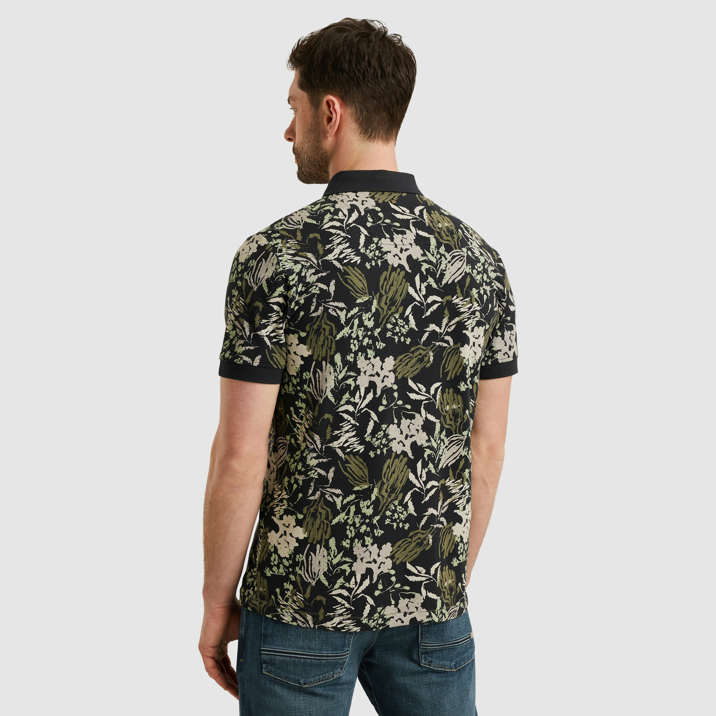 PME LEGEND Poloshirt »Short sleeve polo printed fine pique«, mit floralen Muster
