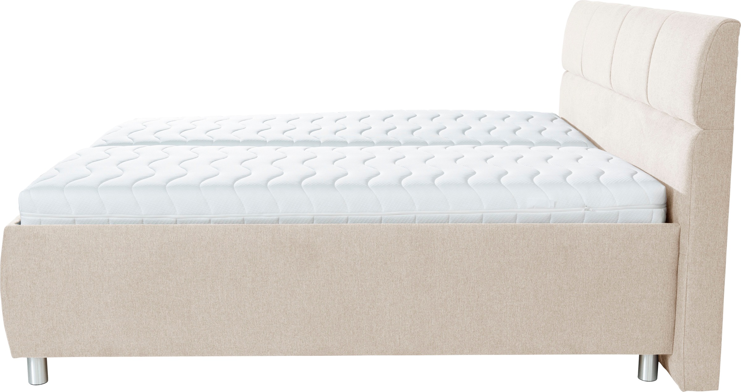 Stauraumbett ALINA "Marike", beige (beige gcp 11), B:179cm H:112cm L:218cm, Chenille GCP (100% Polyester), Betten, Stauraumbett, inklusive Lattenrost, wahlweise mit Matratze in verschiedenen Größen 3