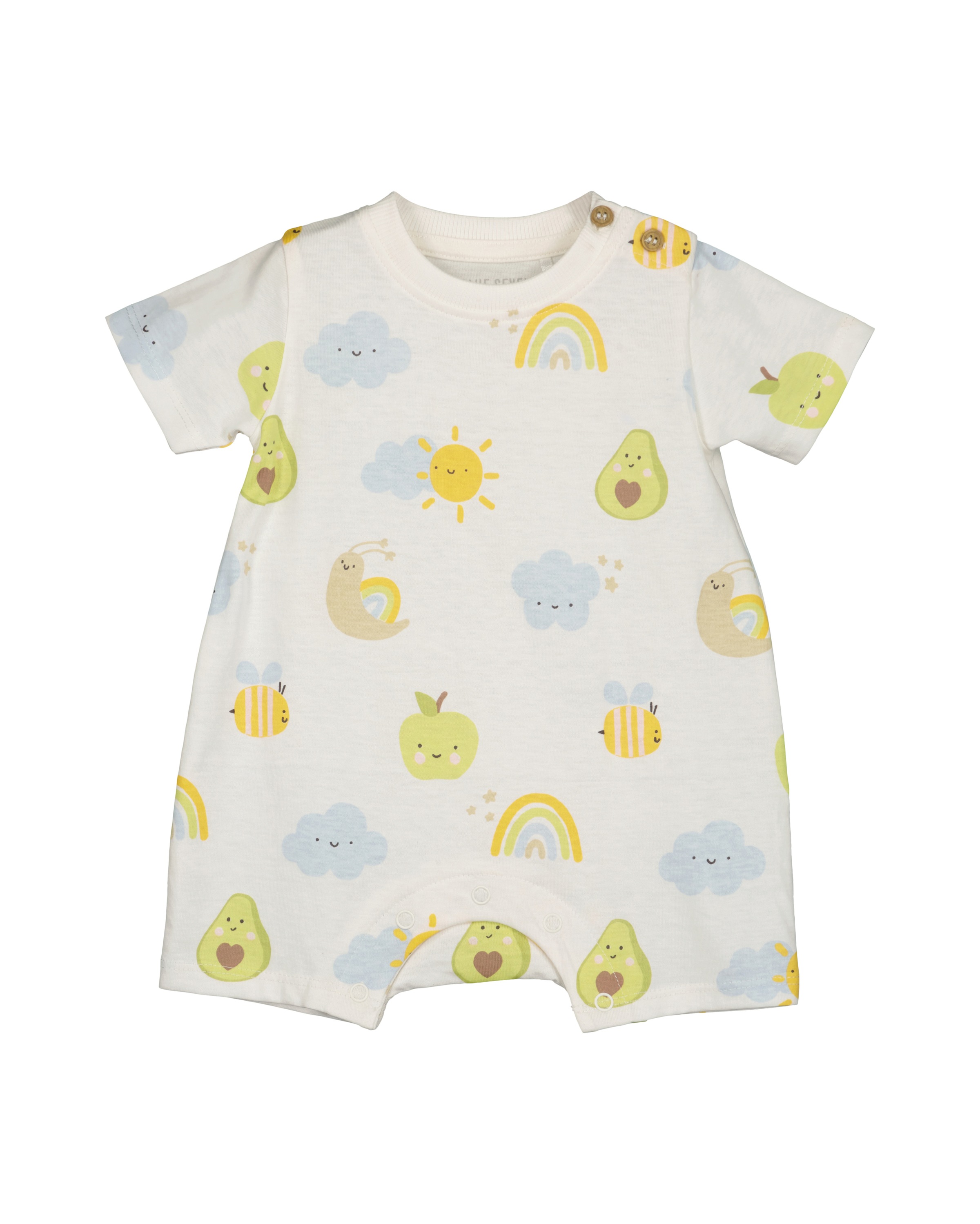 BLUE SEVEN Jungen Strampler "Blue Seven Strampler kurzarm", Gr. 680100, sanftes weiß, 100% Baumwolle, Overalls