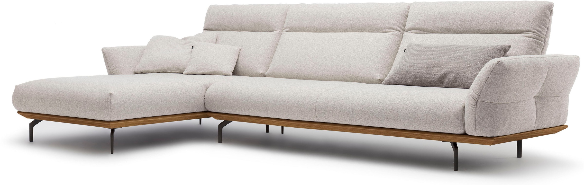 Creation BY ROLF BENZ Ecksofa "CR.460", Sockel in Nussbaum, Winkelfüße in U günstig online kaufen