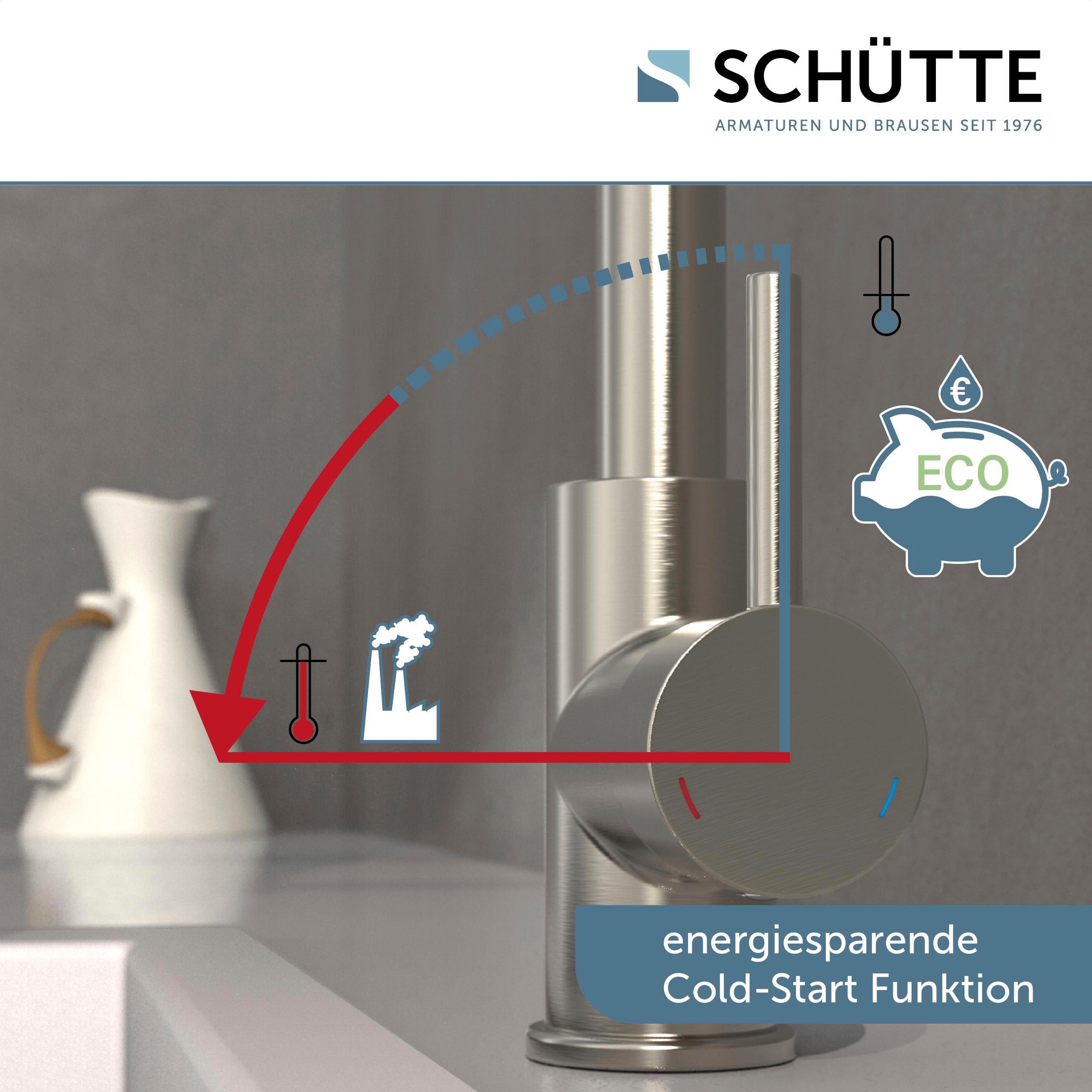 Schütte Spültischarmatur »VITAL«, (1 St.), Infrarottechnologie/Cold-Start-Fkt./360° schwenkbar /Eco-Click-Fkt.