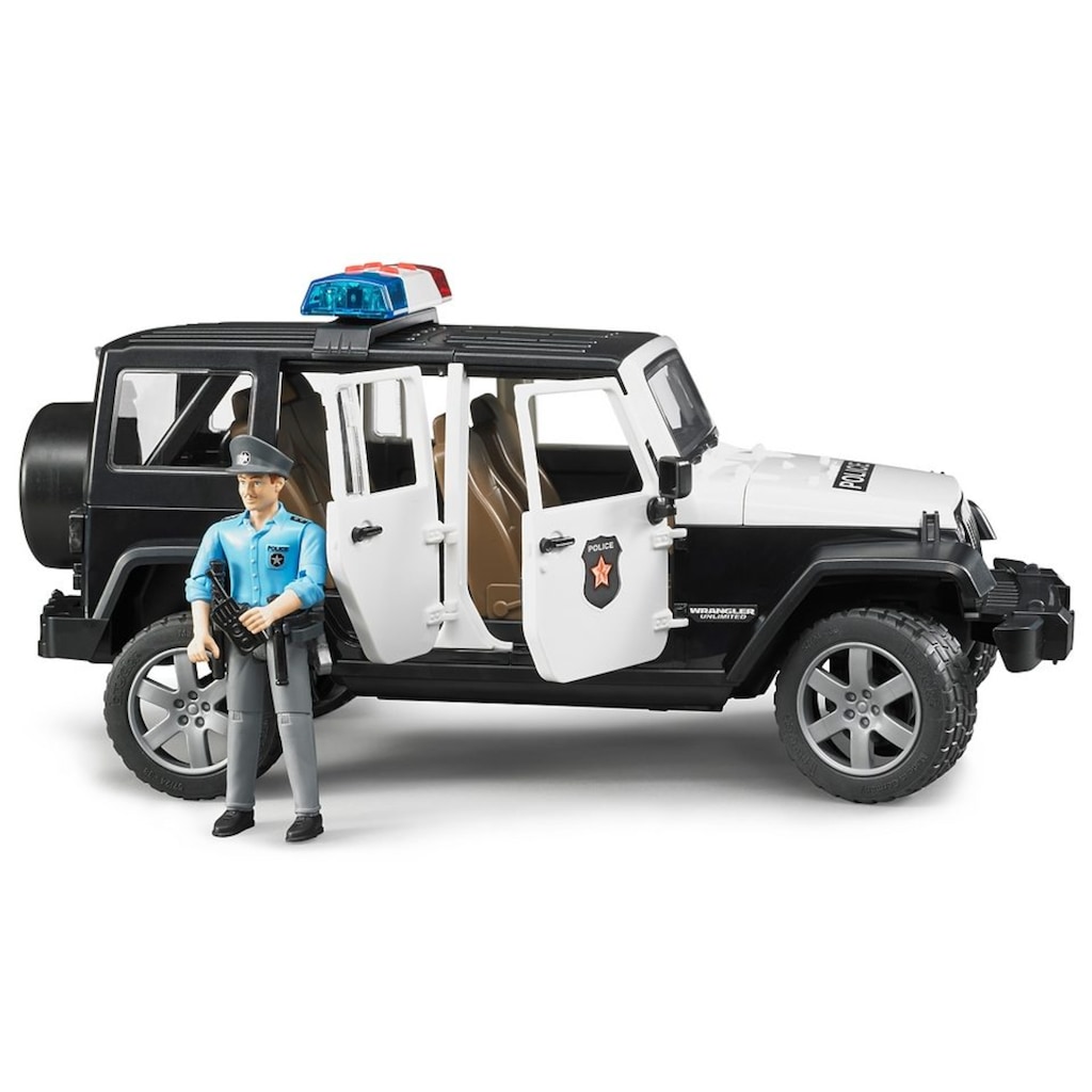 Bruder® Spielzeug-Polizei »Jeep Wrangler Polizeifahrzeug und Polizist«, (Set, 2 tlg.)