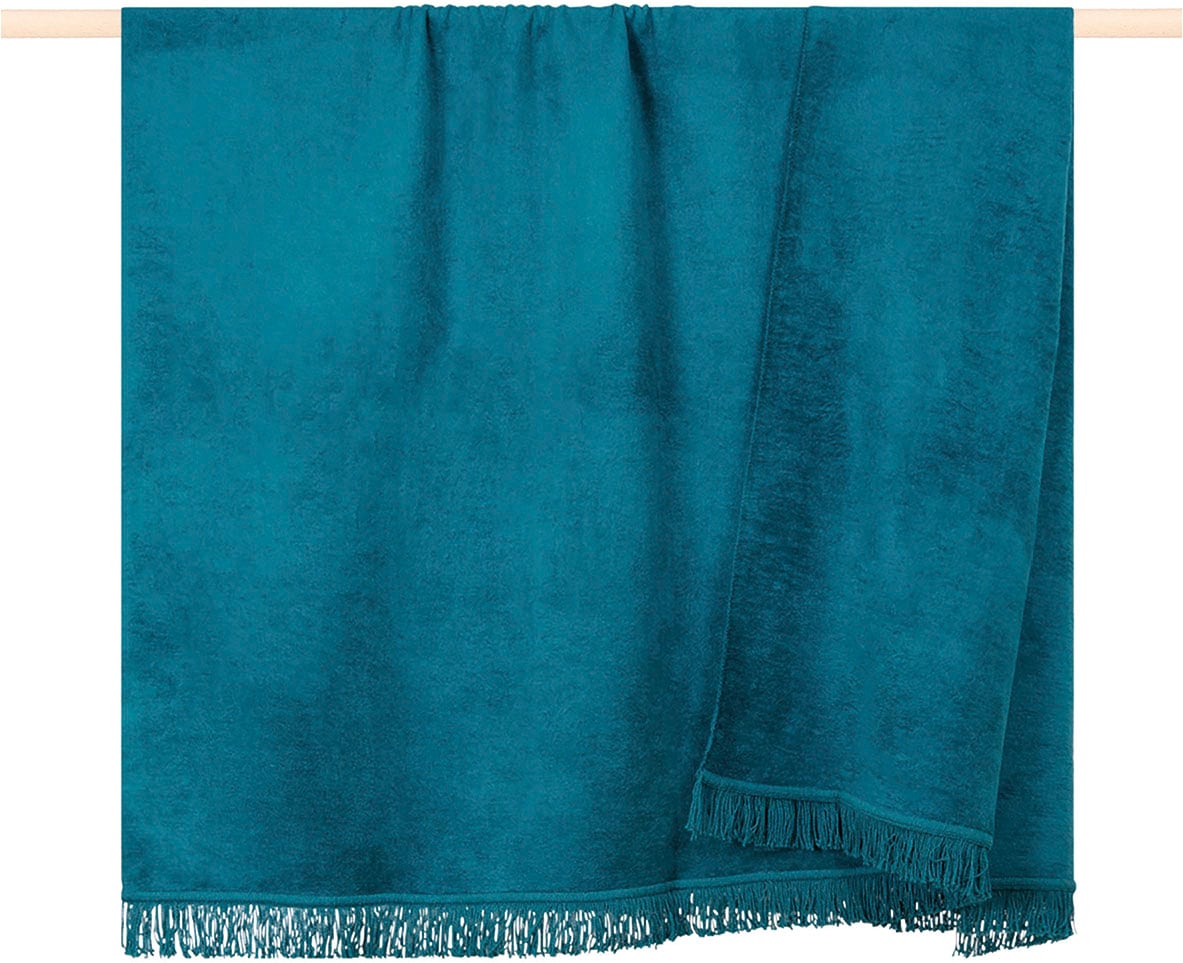 PAD Wohndecke "Sydney" Made in Europe, Uni Farben, mit Fransen, 150x200 cm