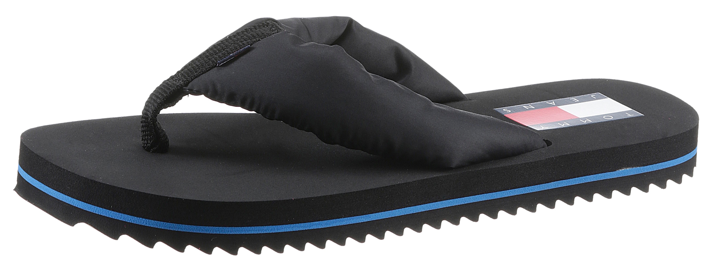 Tommy Jeans Zehentrenner "FLAG EVA BEACH SANDAL", mit wattierten Bandagen