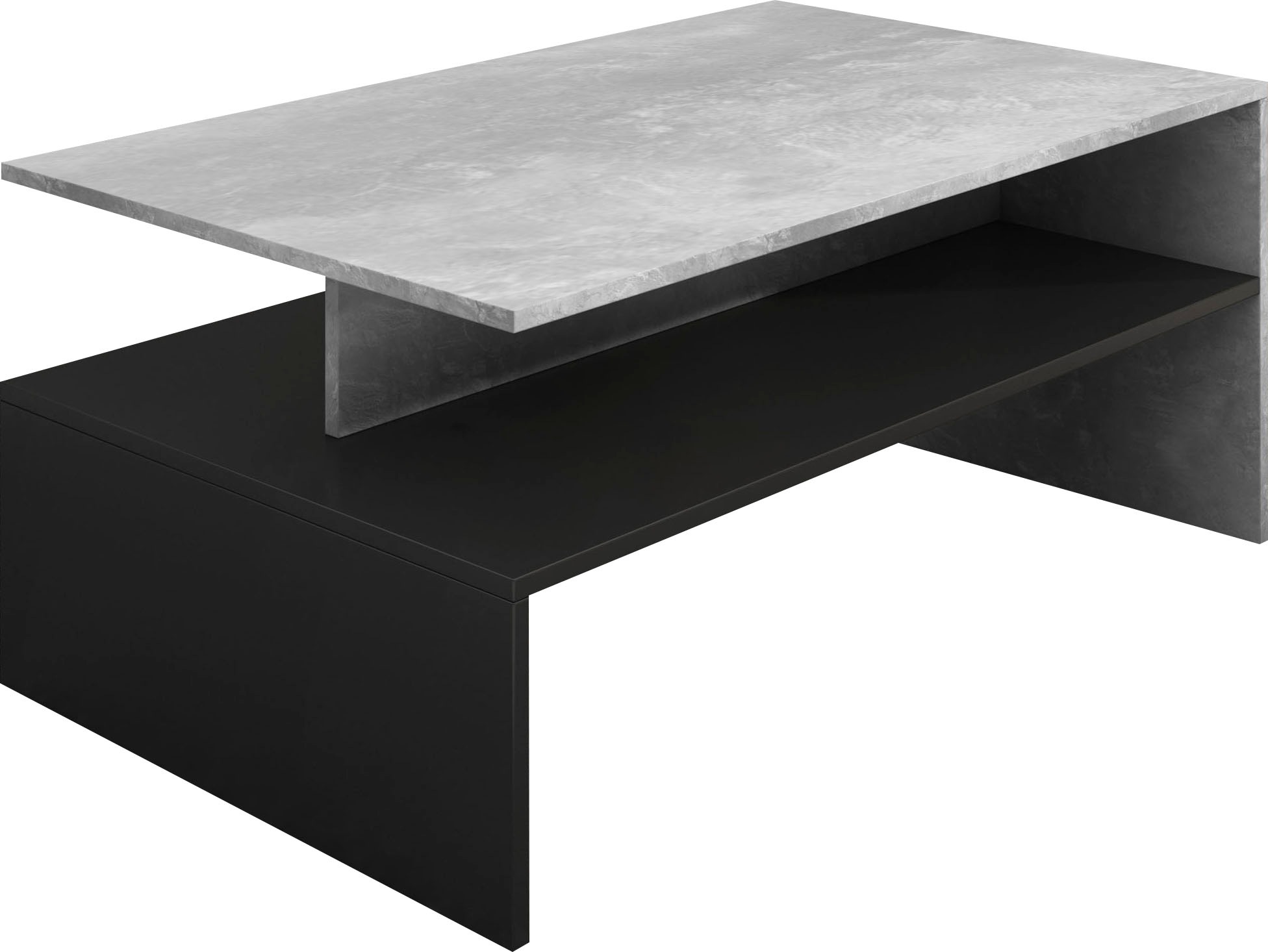 Couchtisch OTTO HOME "Baros", schwarz (beton, schwarz, beton hell), B:100cm H:45cm T:60cm, Tische, Couchtisch, 100 x 60 cm 2