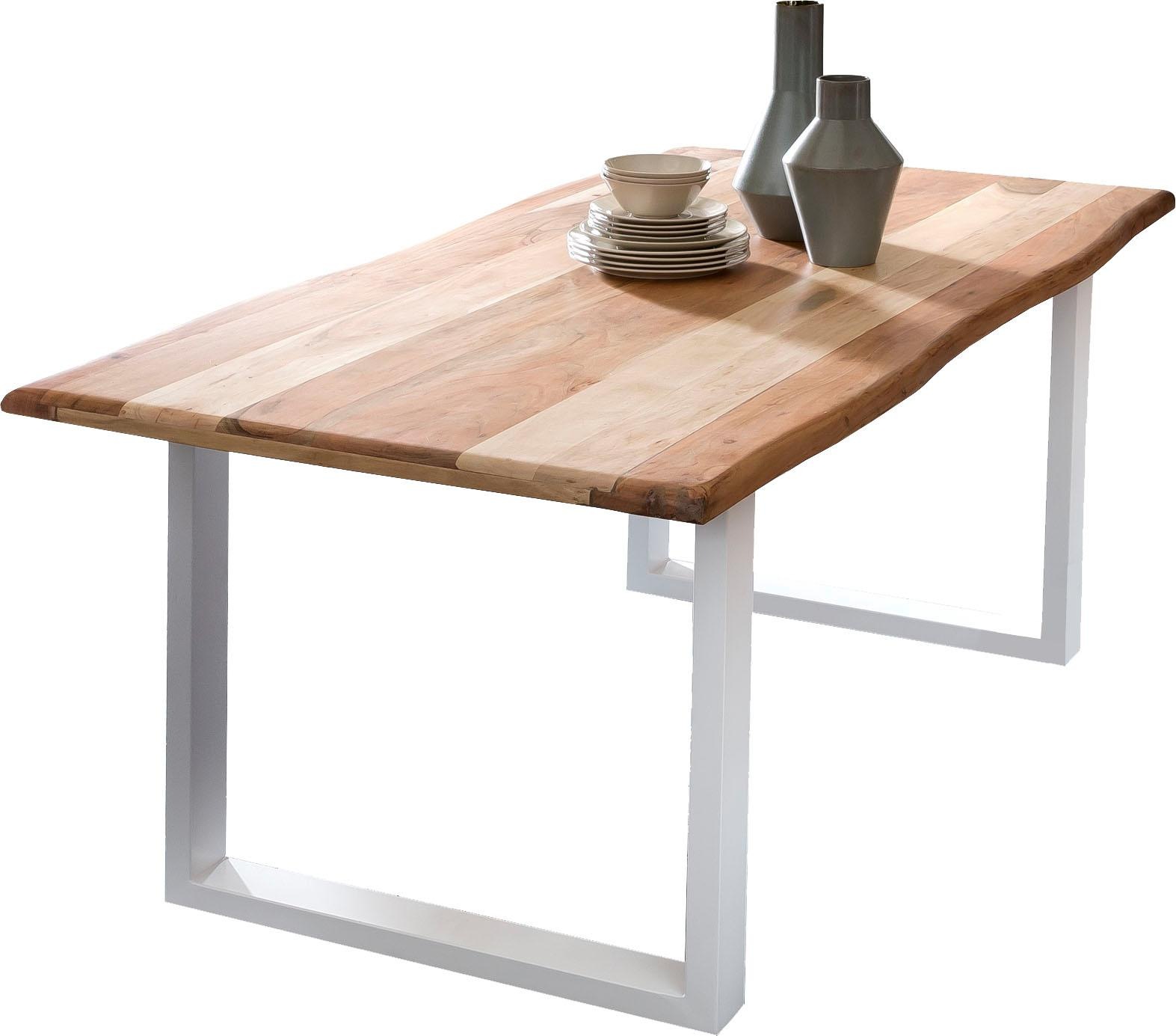 Home affaire Esstisch "Manhattan" mit Baumkantenoptik und Gestell U-Form au günstig online kaufen