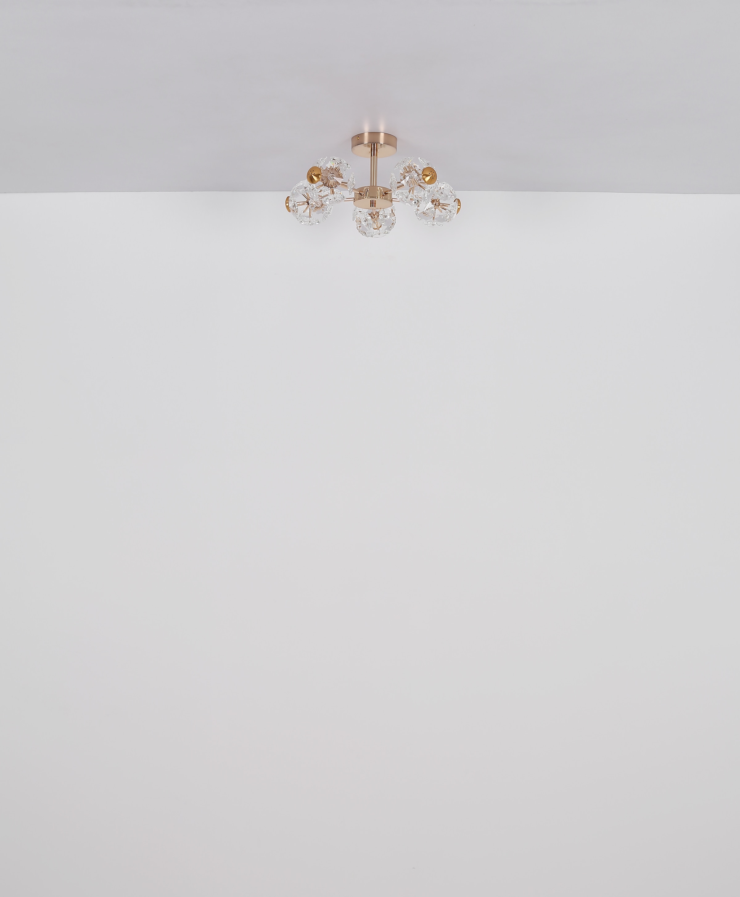 GLOBO LIGHTING LED Deckenleuchte »FLORIELLA«, Leuchtmittel LED-Modul | LED fest integriert, Deckenlampe/goldfarben/Glaskristalle/3000K