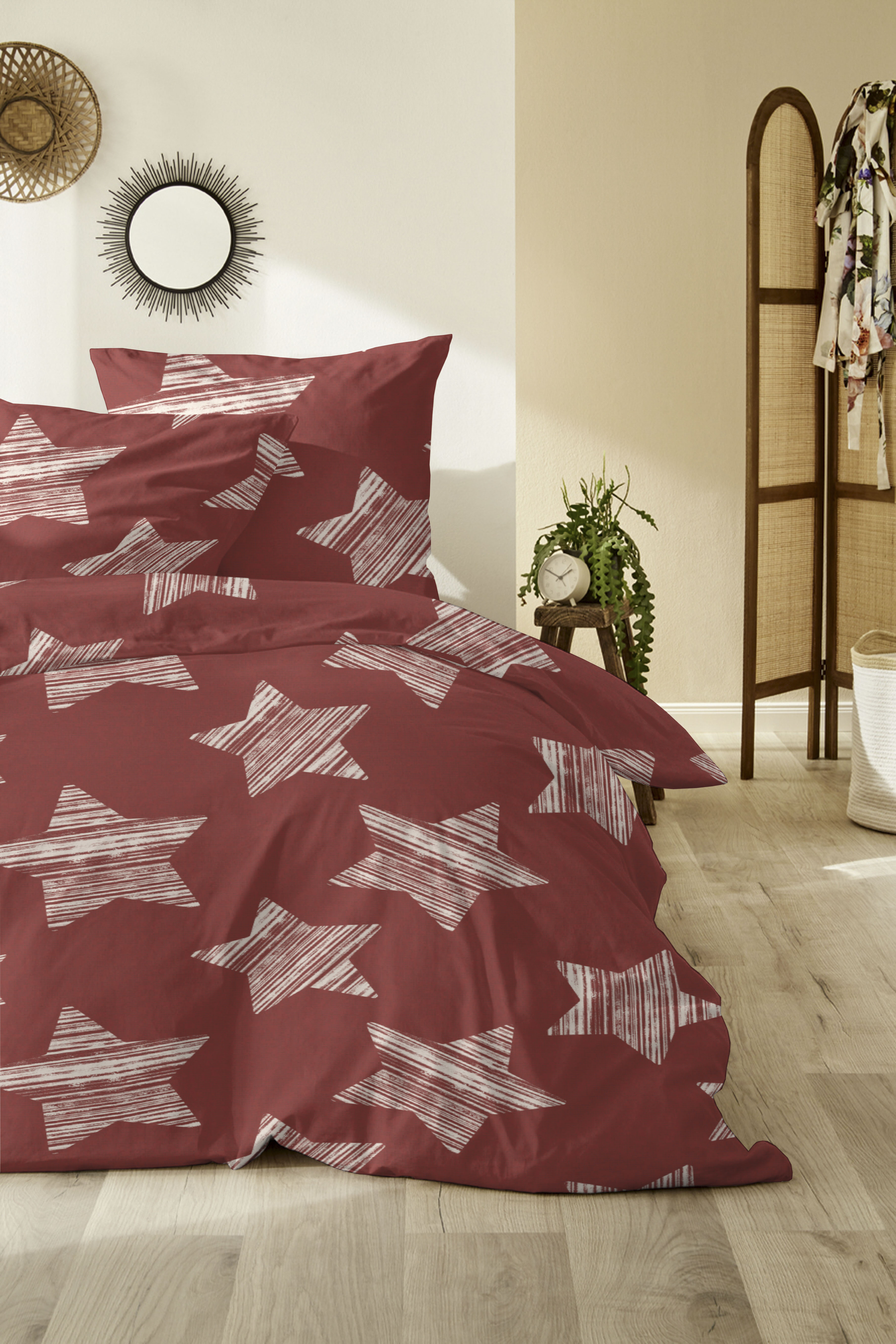 Thumbnail - Primera Bettwäsche "Feinbiber-Bettwäsche Stars" 2 Stk. tlg. mit winterlichen Sternen