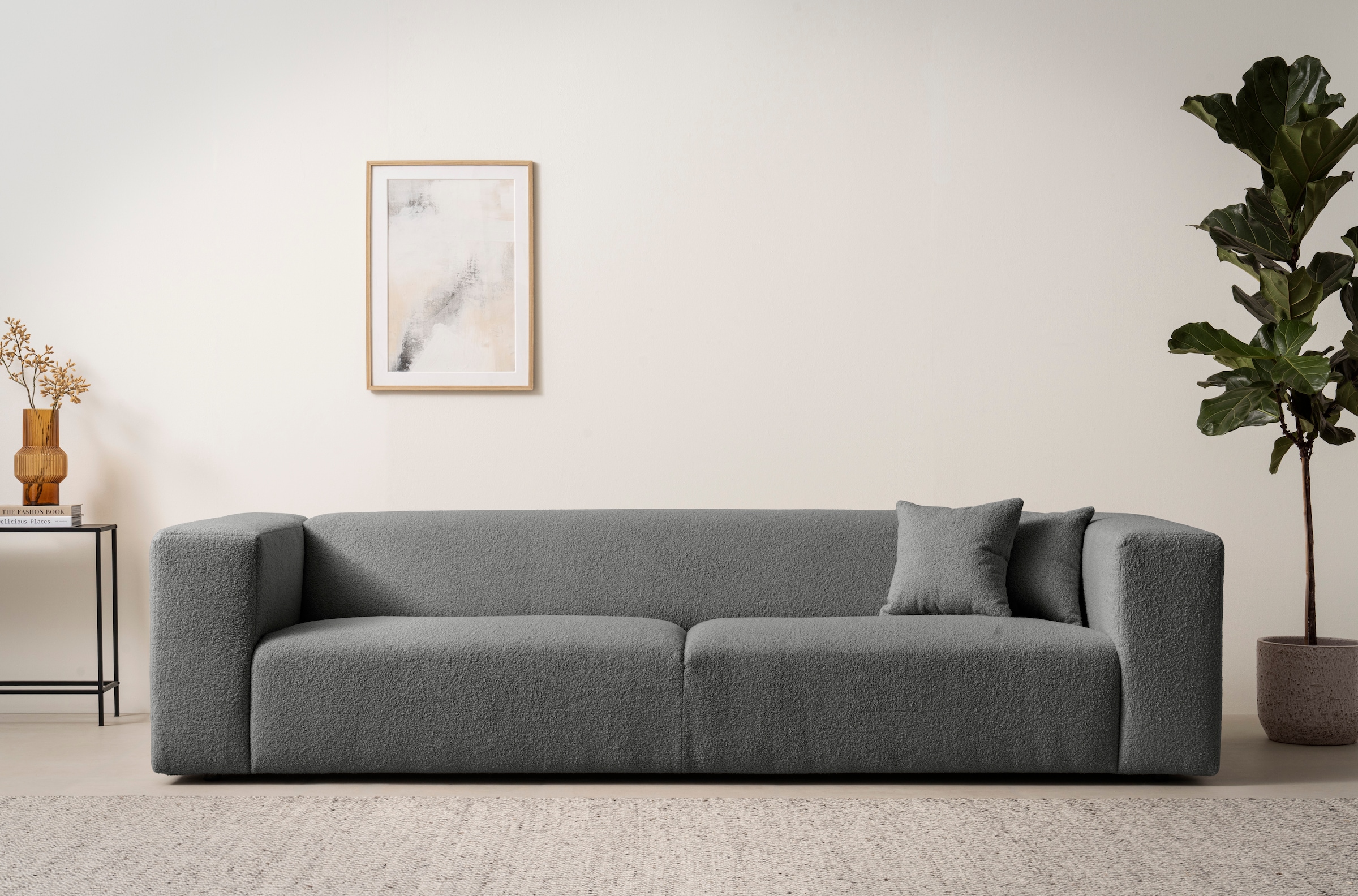 andas 3-Sitzer "BAKELS, Couch in Cord oder Boucle-Stoff, Sofa im modernen D günstig online kaufen