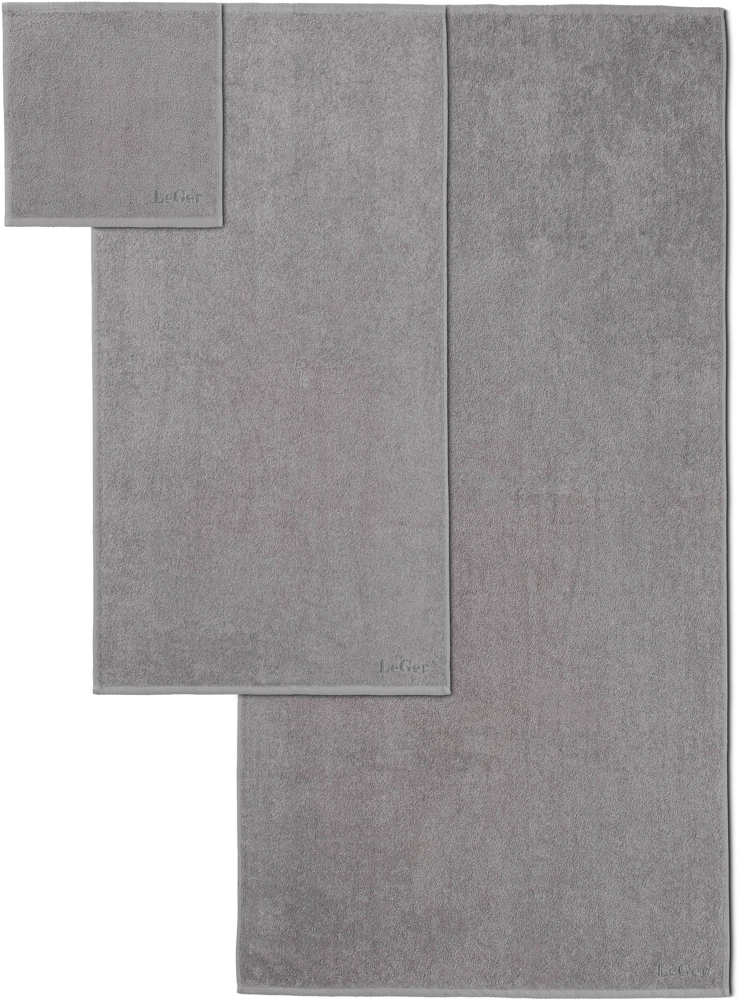 LeGer Home by Lena Gercke Handtuch Set »Lovina, Duschtücher, Handtücher, Seiftücher«, 6 tlg., Walkfrottier, Handtücher mit Logostikerei, 100% Baumwolle, einfarbig, weich