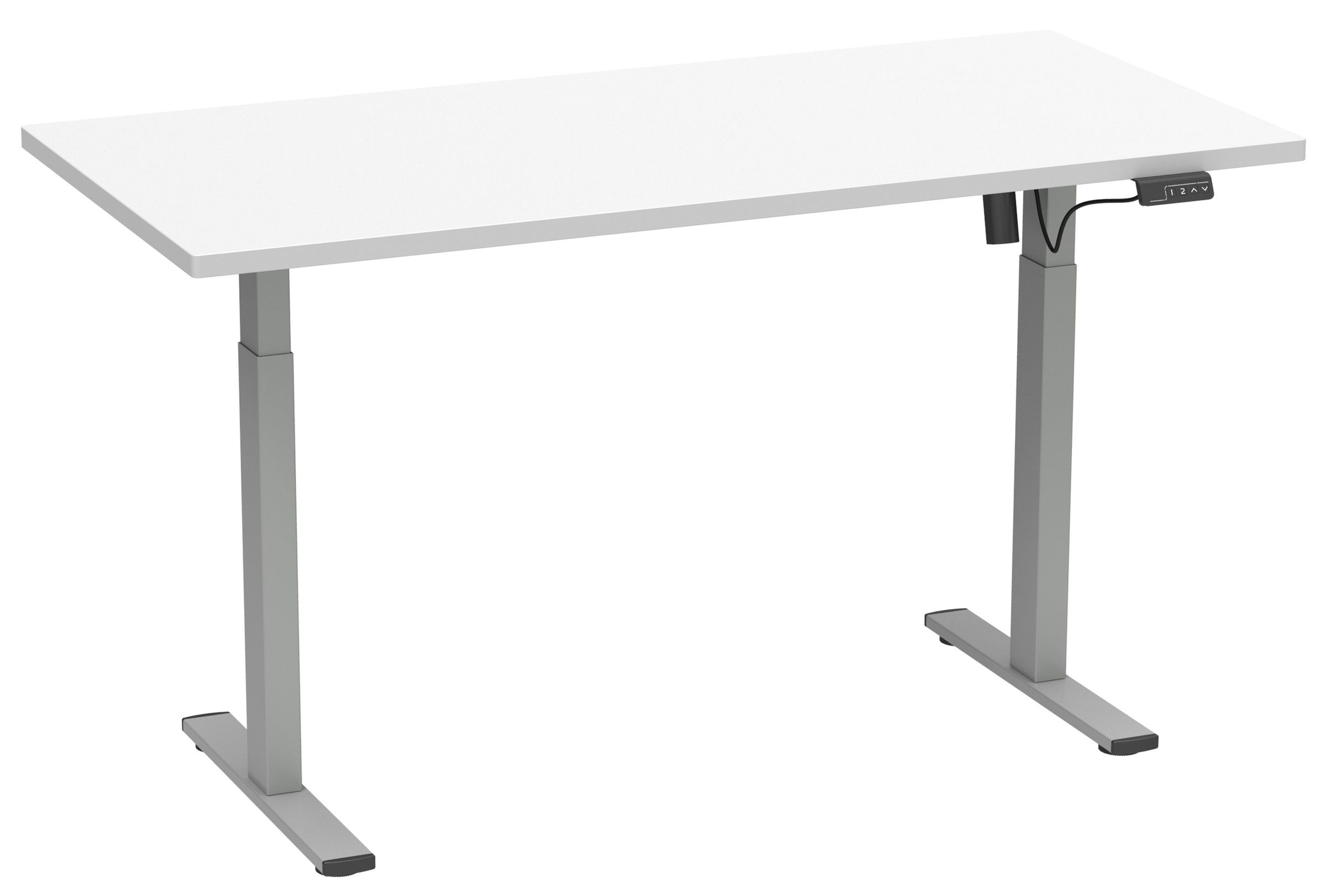 VCM Schreibtisch »VCM Höhenverstellbarer Schreibtisch stufenlos elektrisch höhenverstellbar Lona 110x50 Silber«, (Lona)
