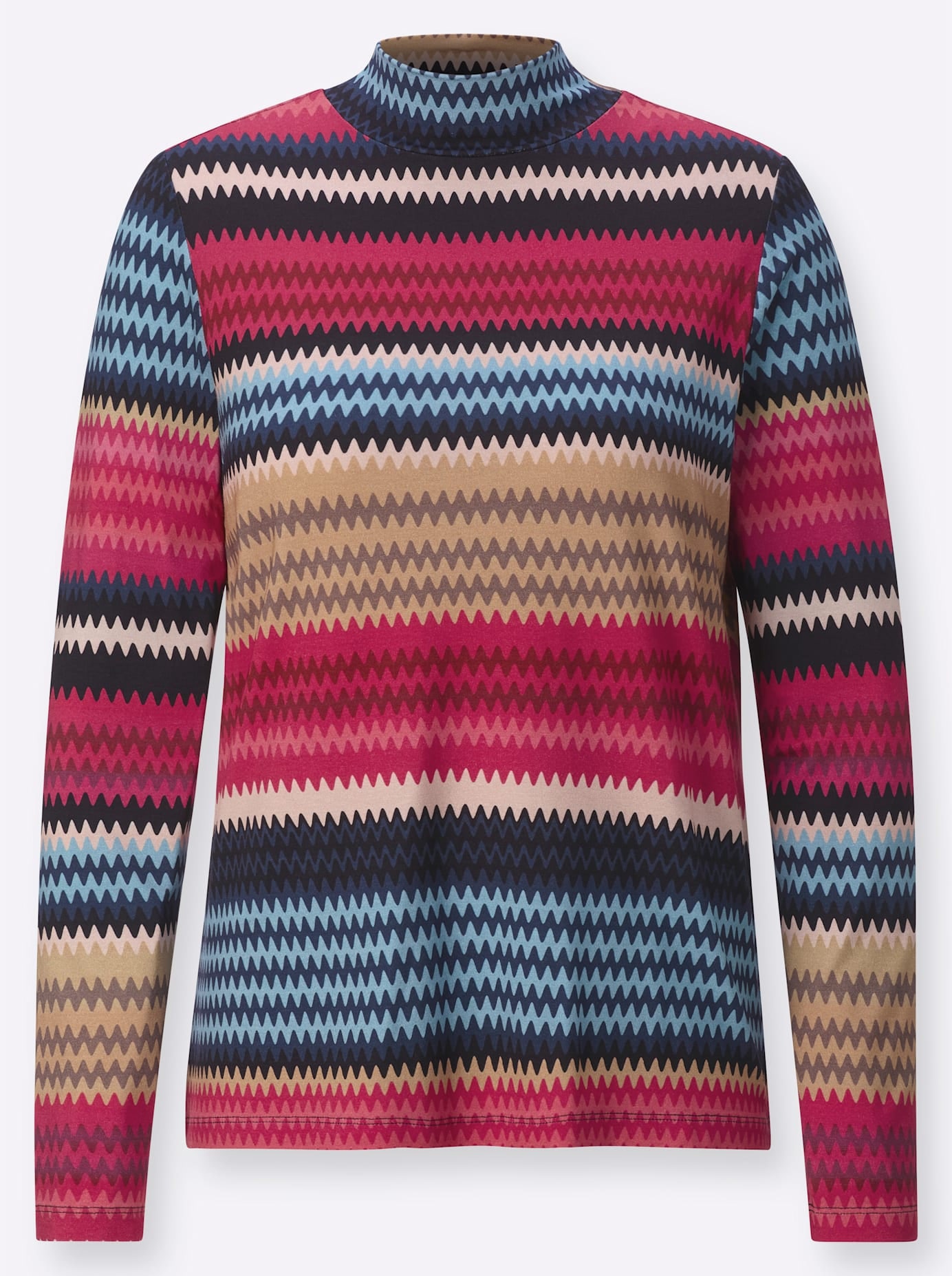 Casual Looks Stehkragenshirt »Druck-Shirt«, (1 tlg.)