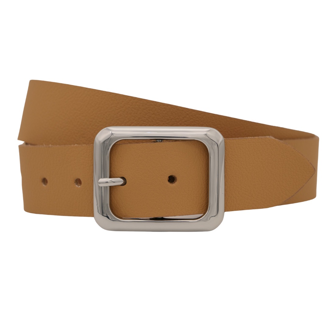 Ledergürtel ANNAMATONI "AnnaMatoni Ledergürtel Karu Ledergürtel Karu", Damen, Gr. TW115 - 130cm Gesamtlänge, beige (beige 130), 100% Leder, Gürtel Ledergürtel