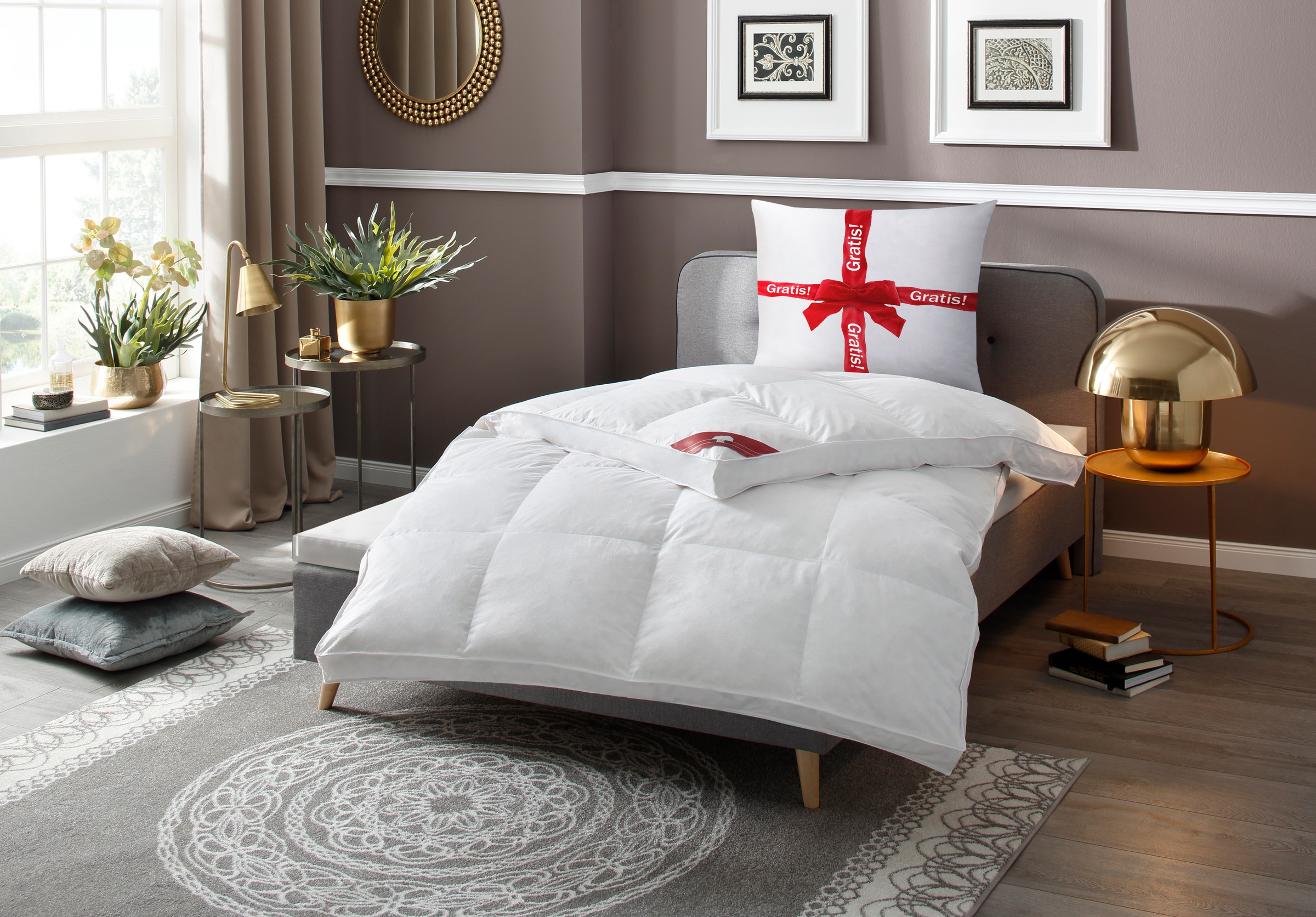 RIBECO Federbettdecke "Emily" extrawarm Füllung 100Federn 1 Stk. tlg. Mit ü günstig online kaufen