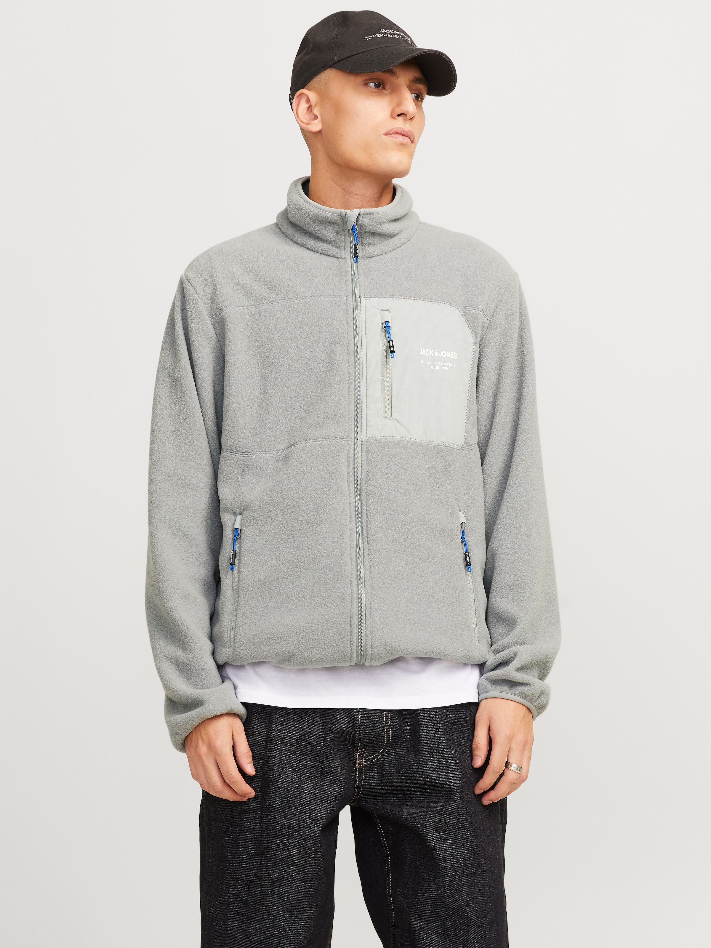 Jack & Jones Outdoorjacke "JJTHEO – Fleecejacke mit Stehkragen und Logoprin günstig online kaufen