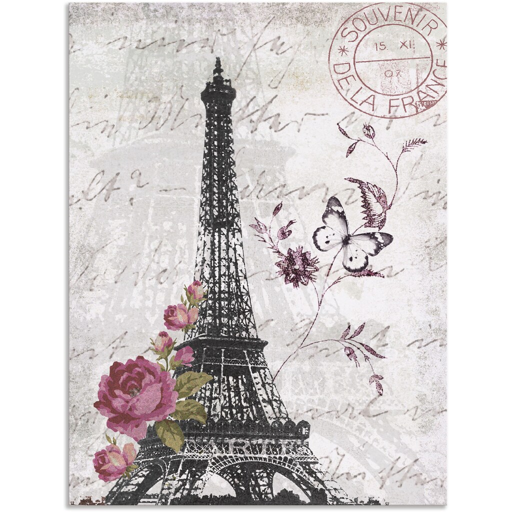 Artland Wandbild »Eiffelturm Grafik«, Bilder von Europa, (1 St.)